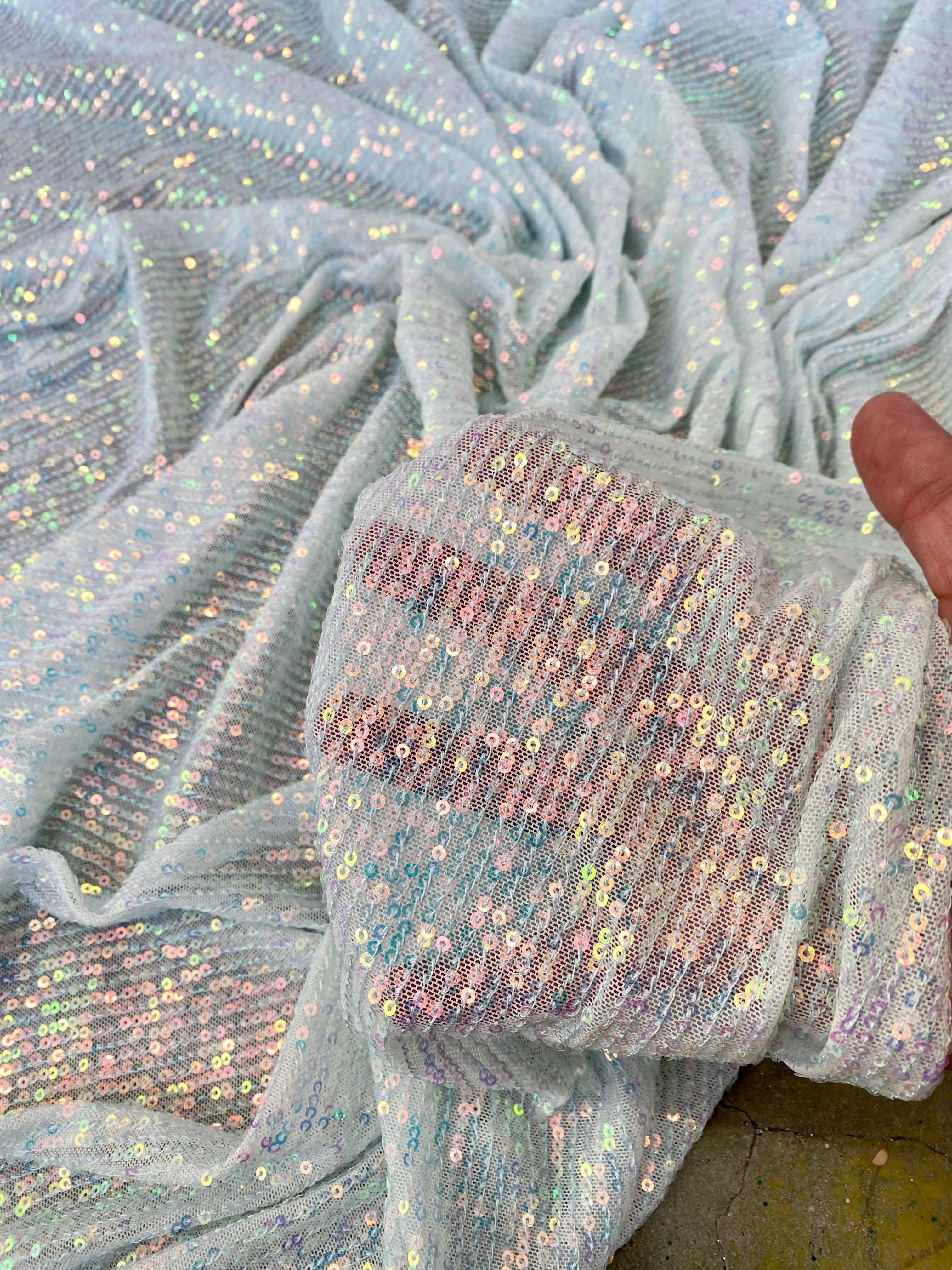 Stretch Striped Sequin On Mesh - Image 6