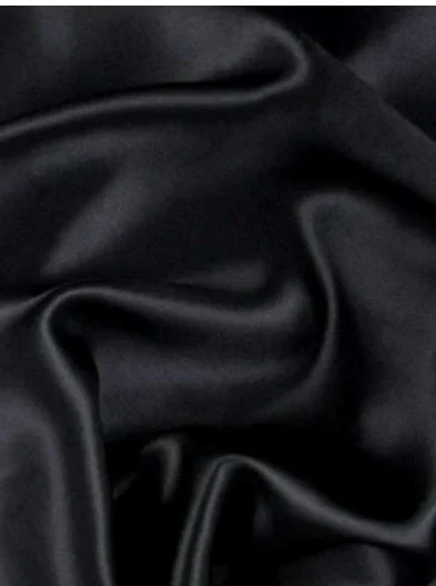 Black Silky Stretch Satin