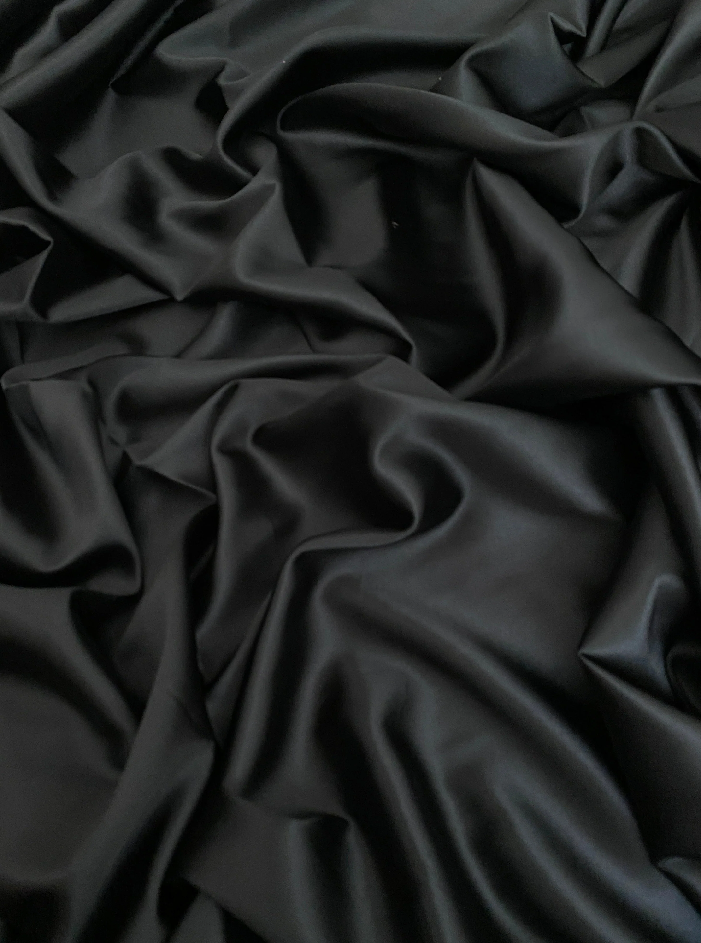 Black Silky Stretch Satin - Image 2