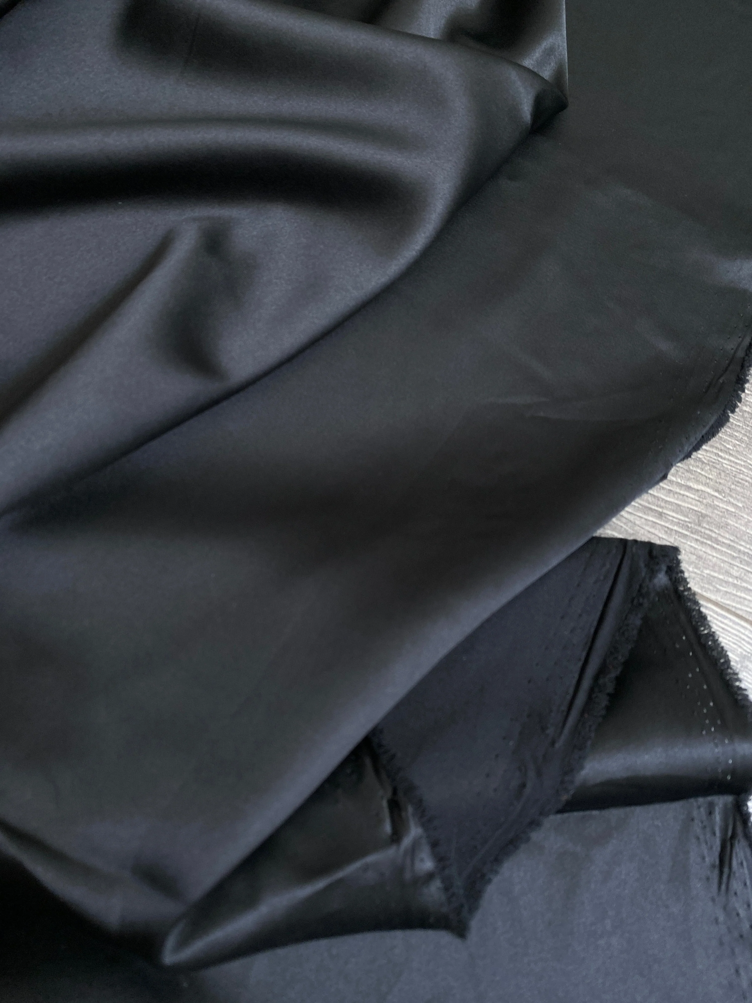 Black Silky Stretch Satin - Image 3