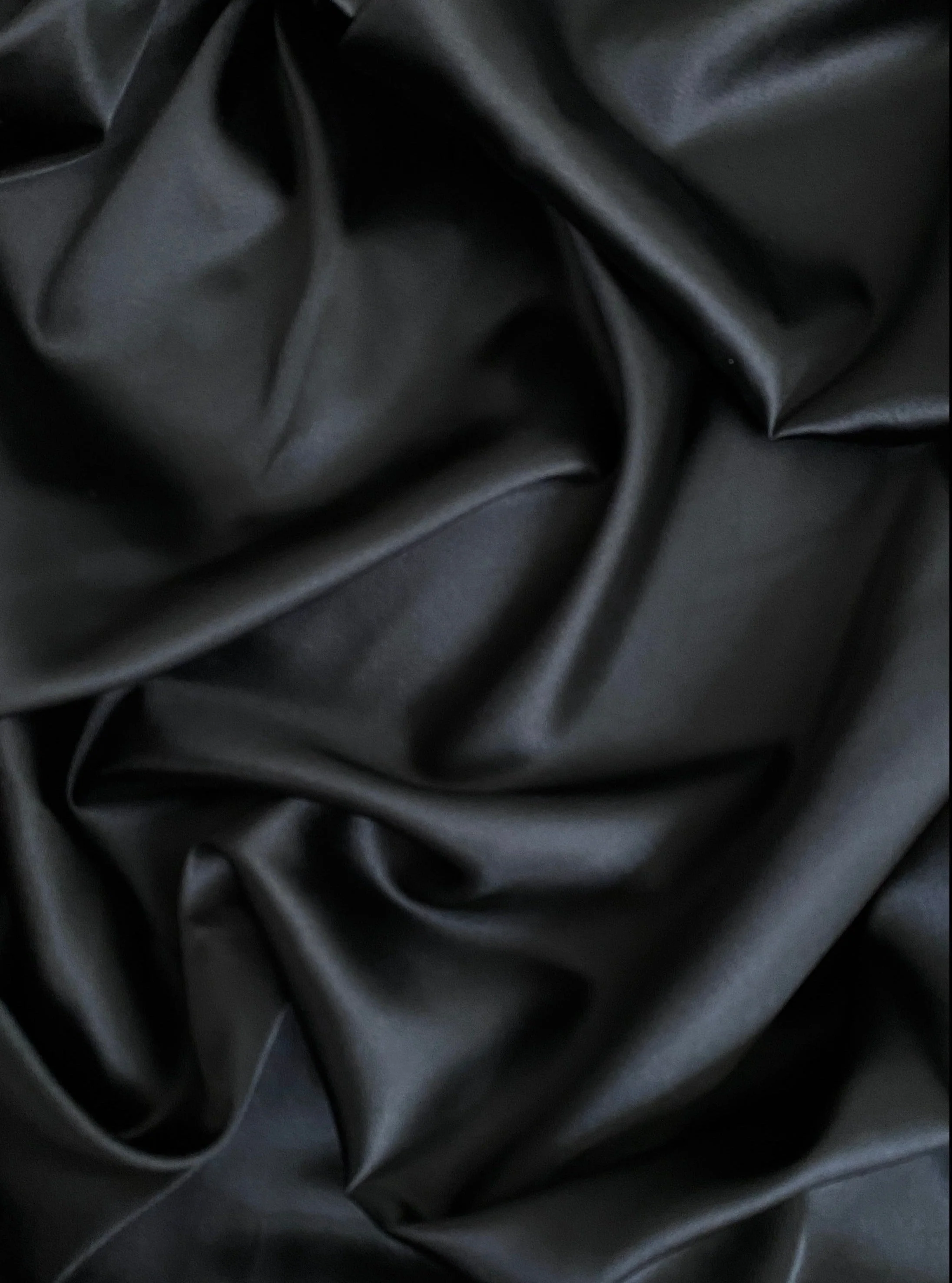Black Silky Stretch Satin - Image 4