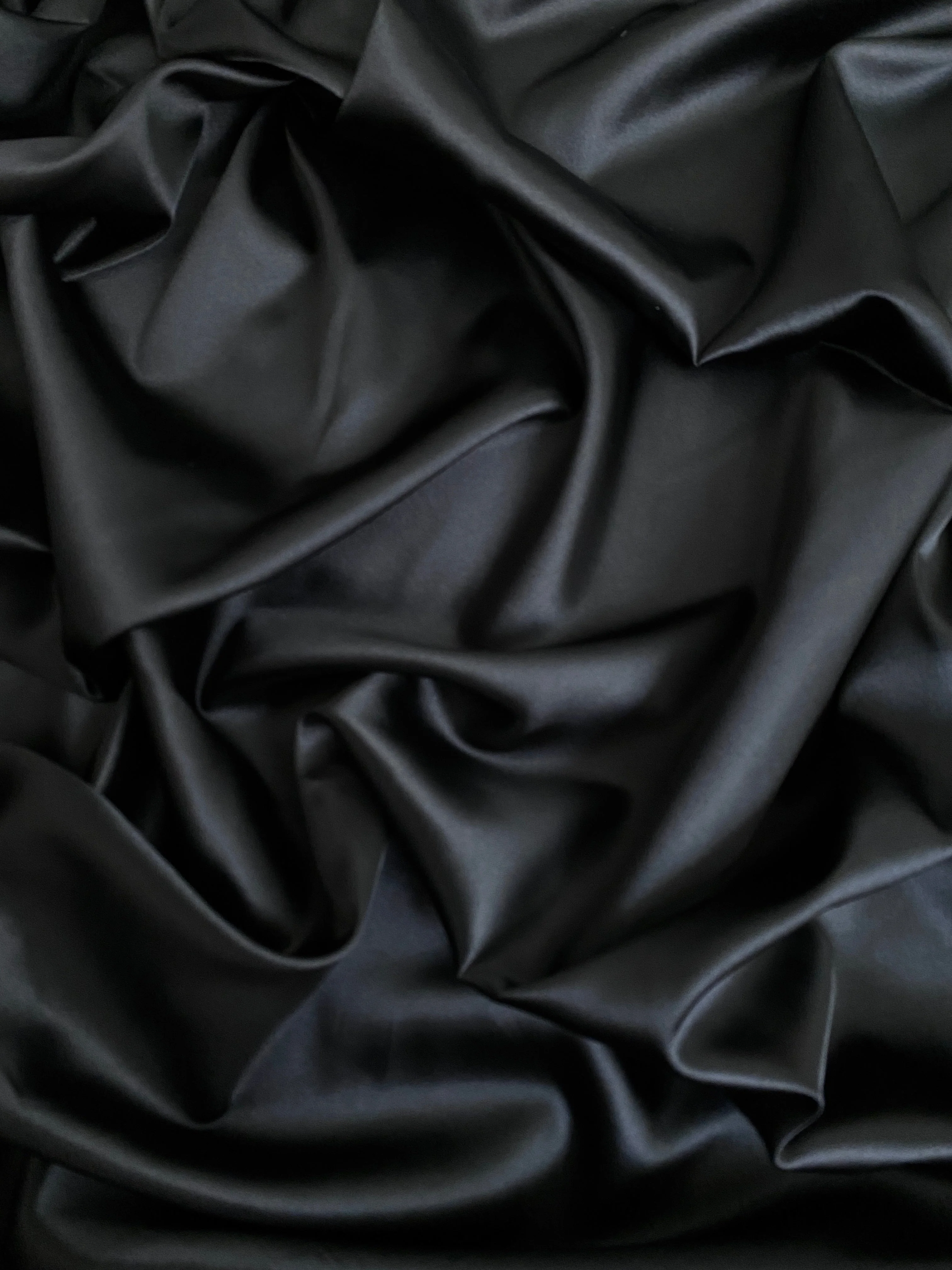 Black Silky Stretch Satin - Image 7