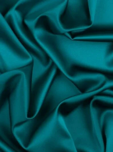 Teal Green Silky Stretch Satin