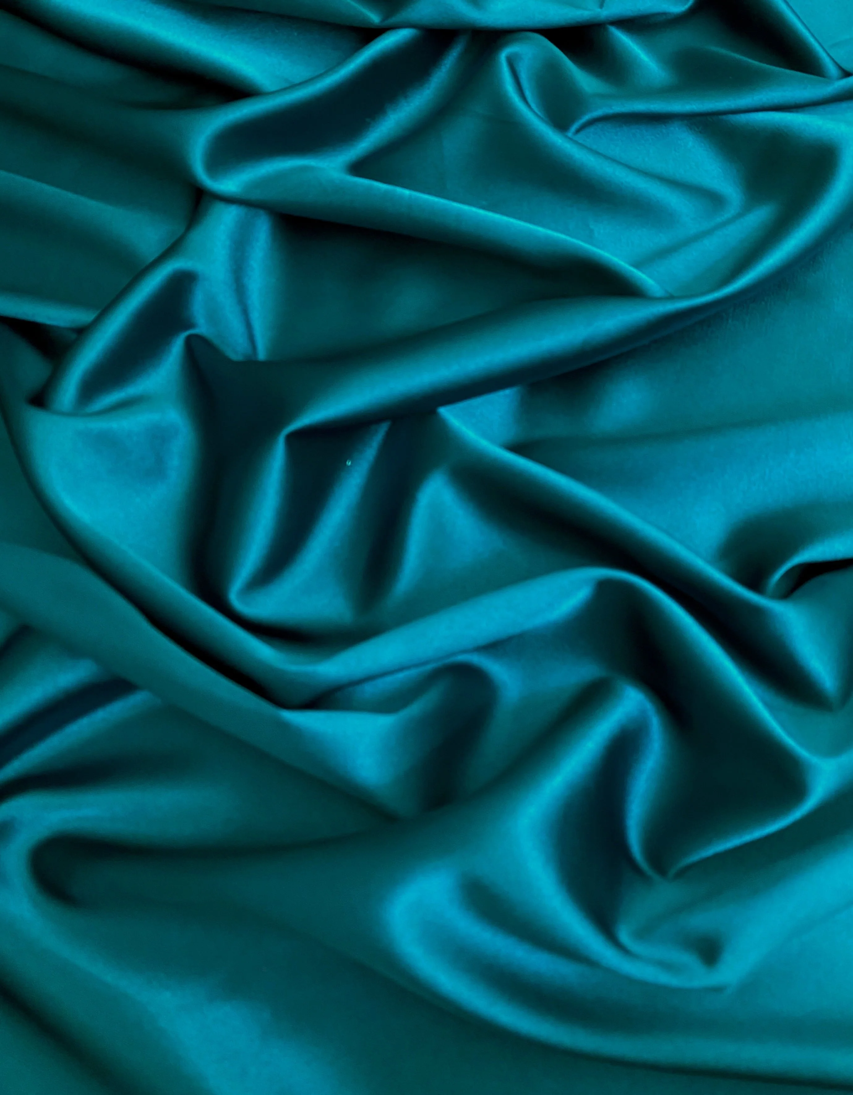 Teal Green Silky Stretch Satin - Image 9