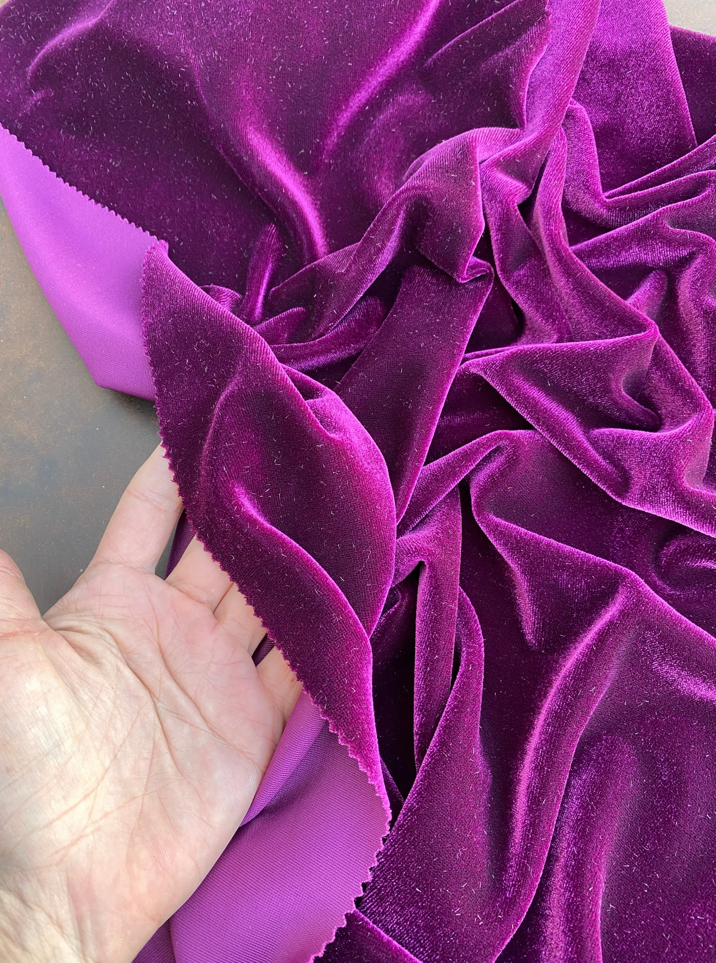 Magenta Stretch Velvet - Image 3