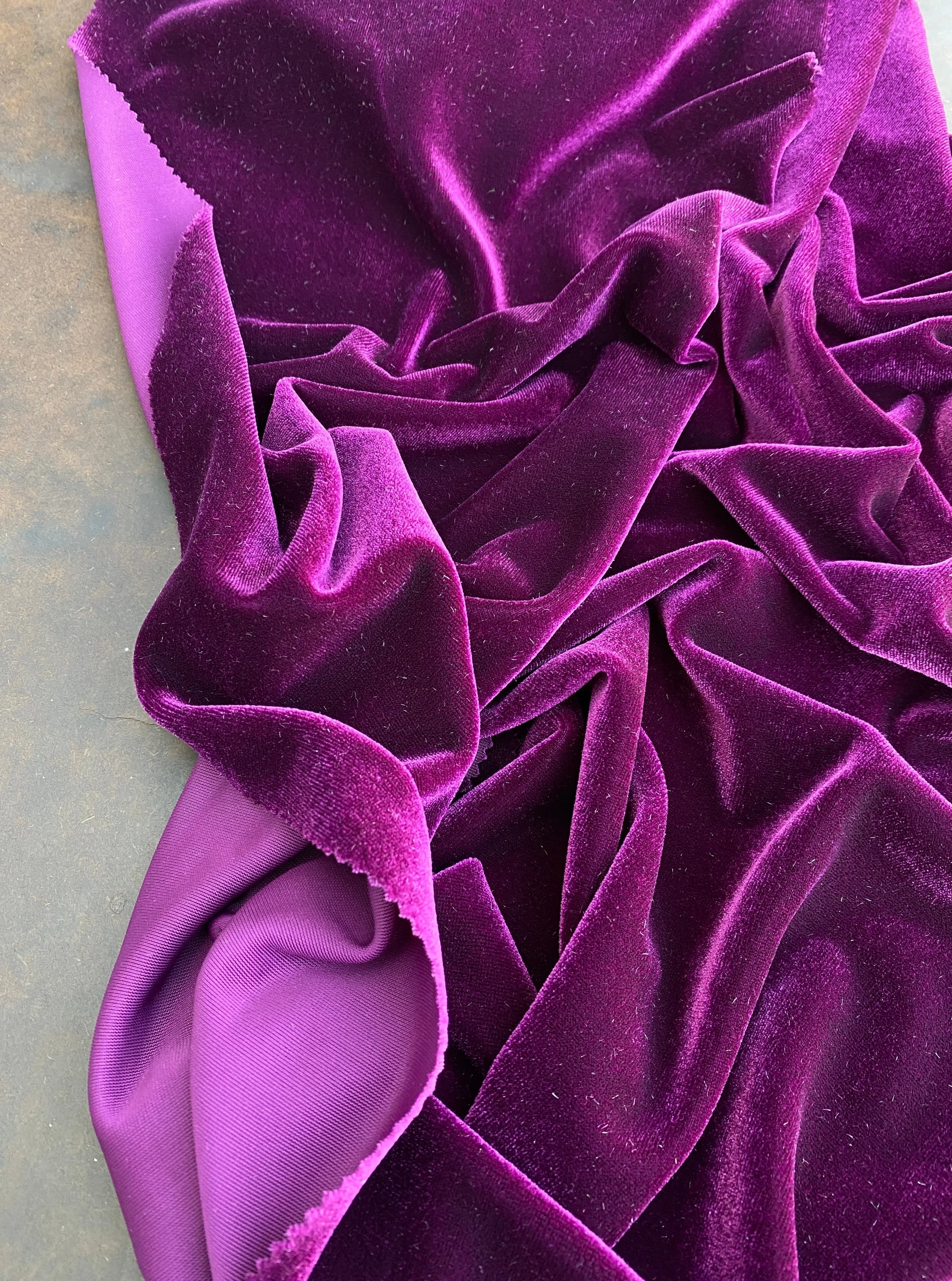 Magenta Stretch Velvet - Image 5