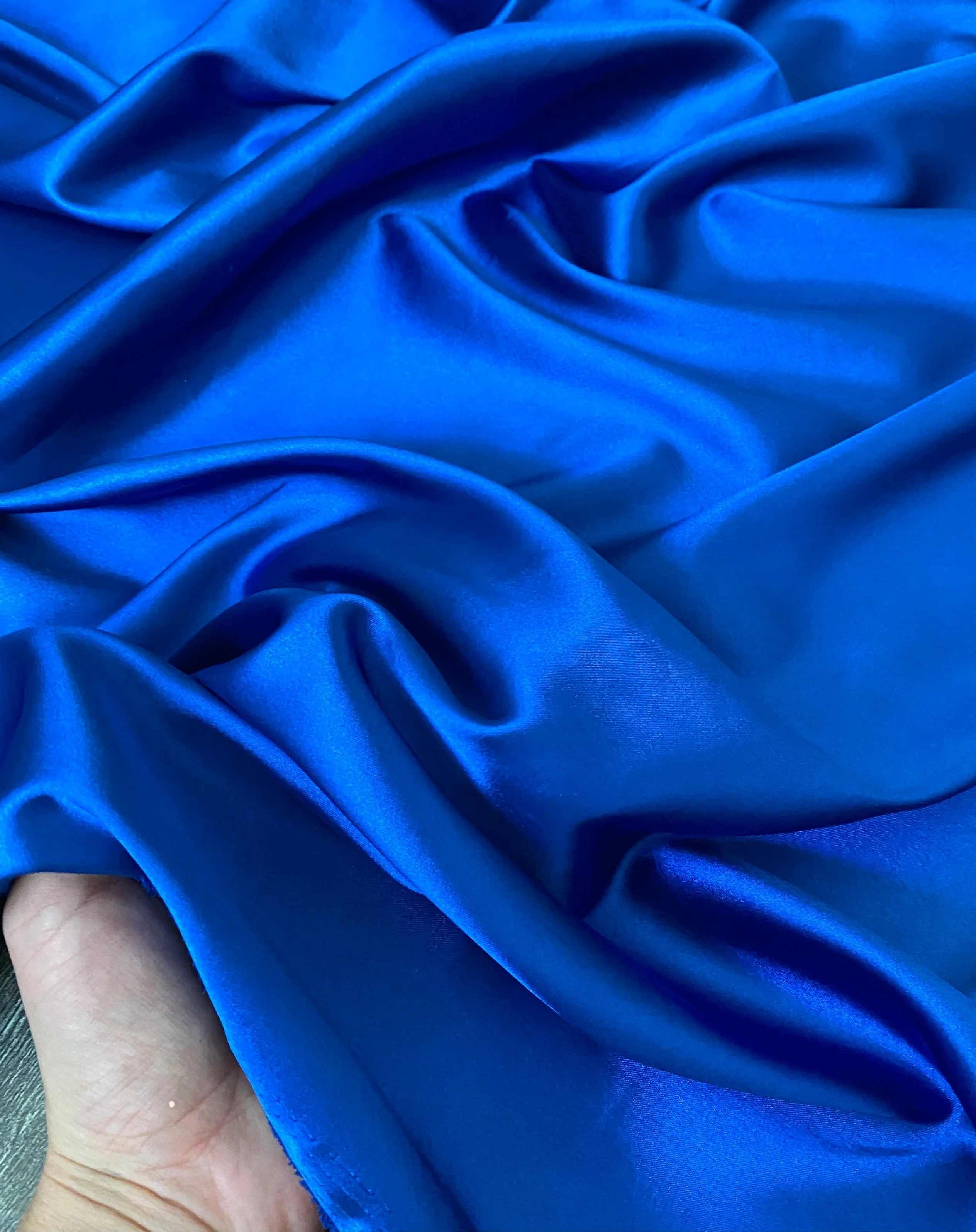 Royal Blue Silky Stretch Satin - Image 4