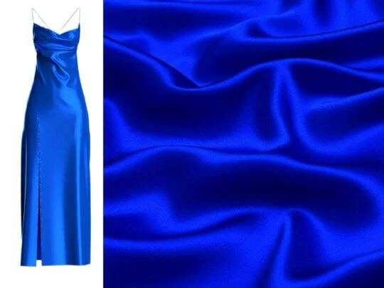 Royal Blue Silky Stretch Satin - Image 5