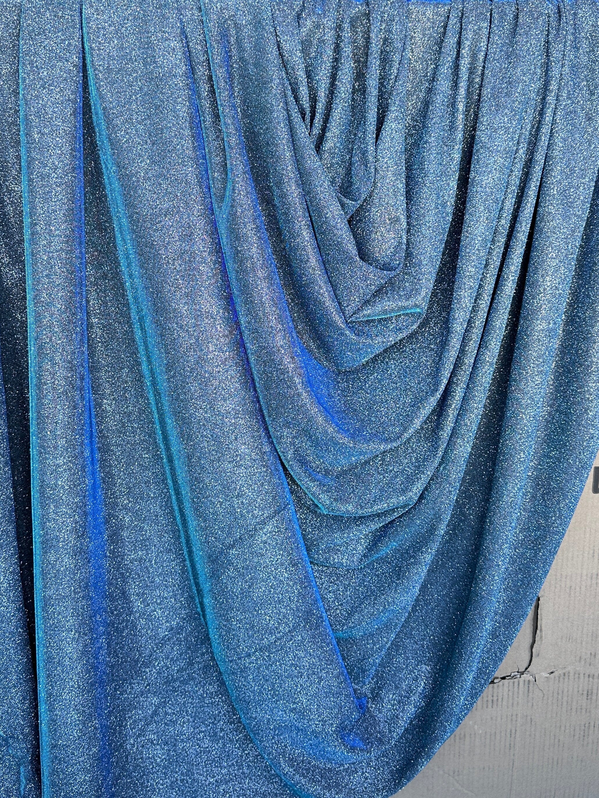 Slate Blue Stretch Metallic Lurex