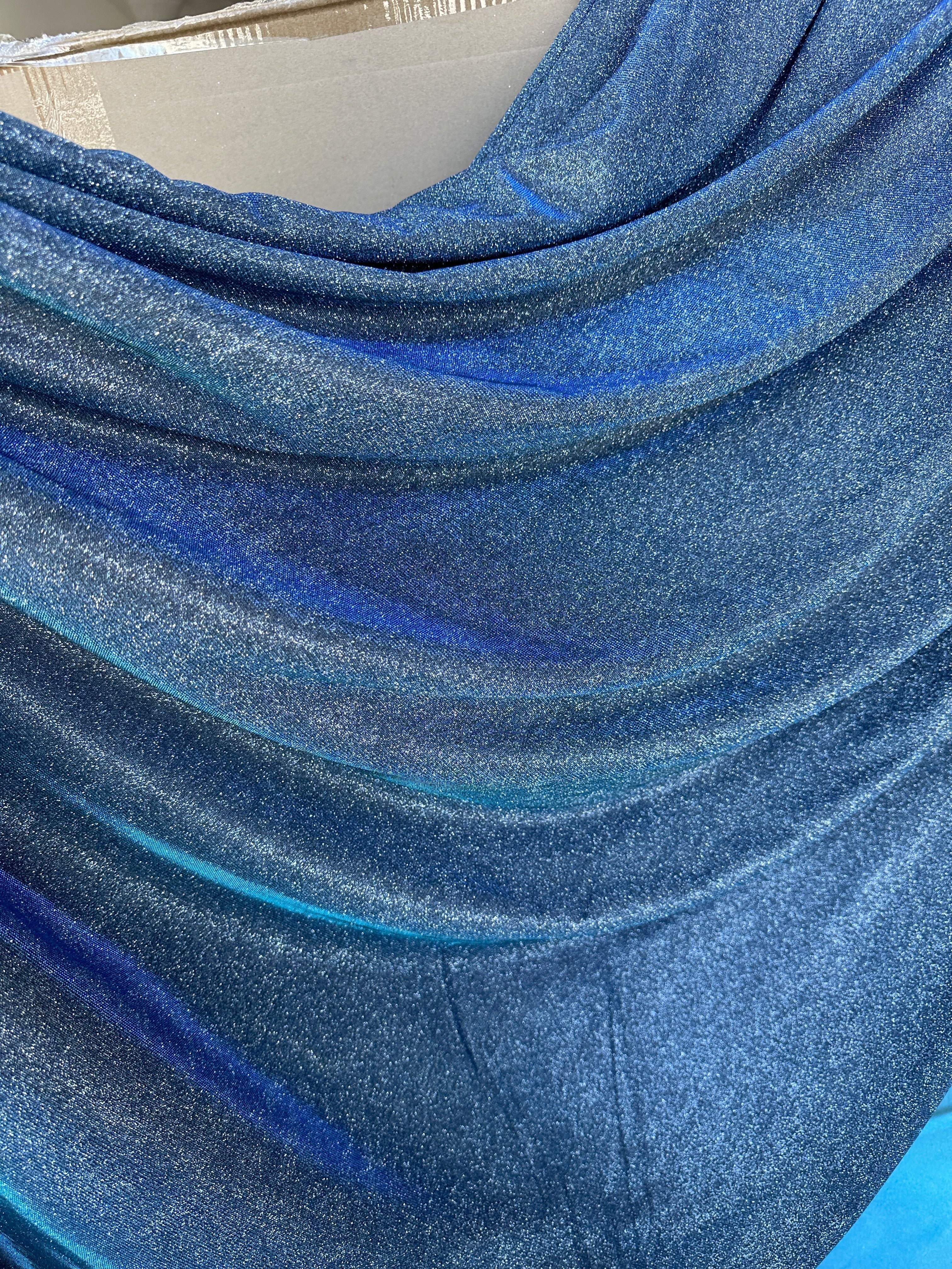 Slate Blue Stretch Metallic Lurex - Image 2