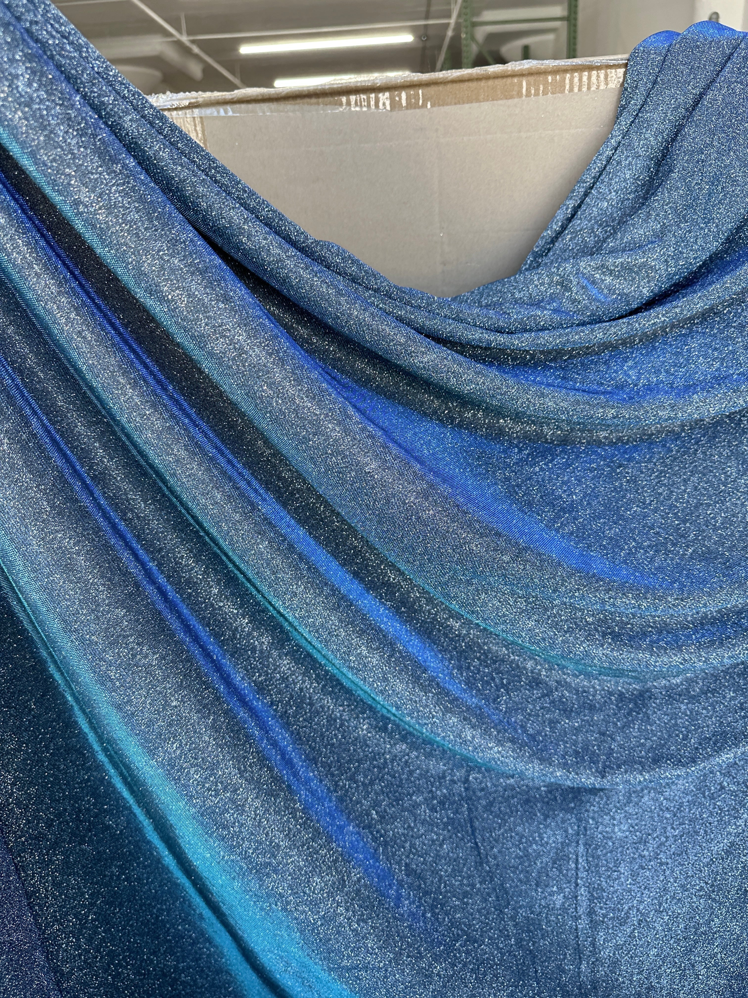 Slate Blue Stretch Metallic Lurex - Image 4