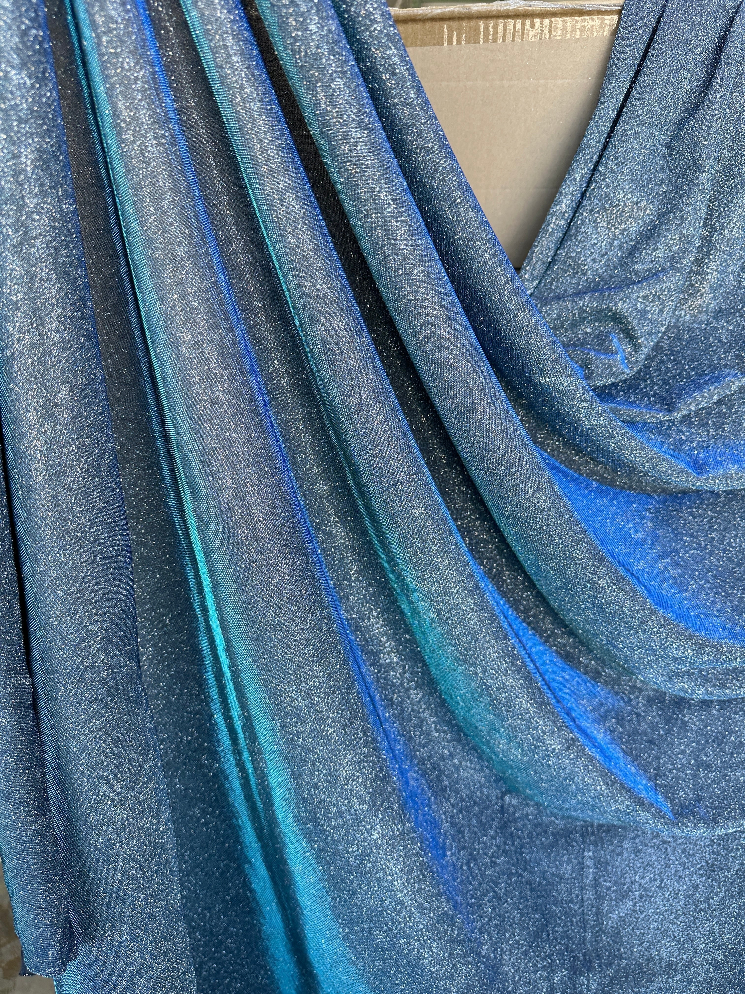 Slate Blue Stretch Metallic Lurex - Image 5