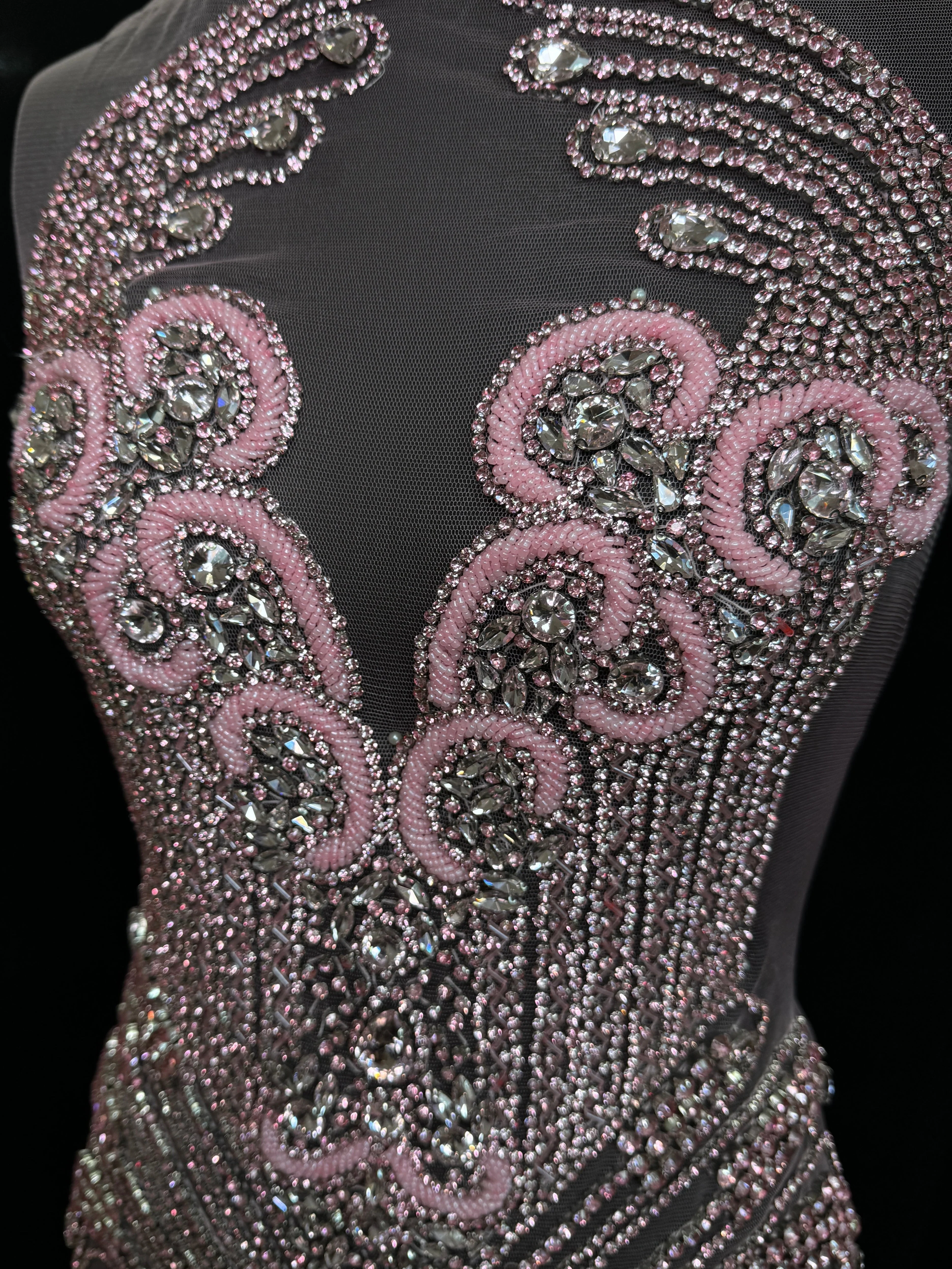 Tina Baby Pink Rhinestones Bodice Applique - Image 6