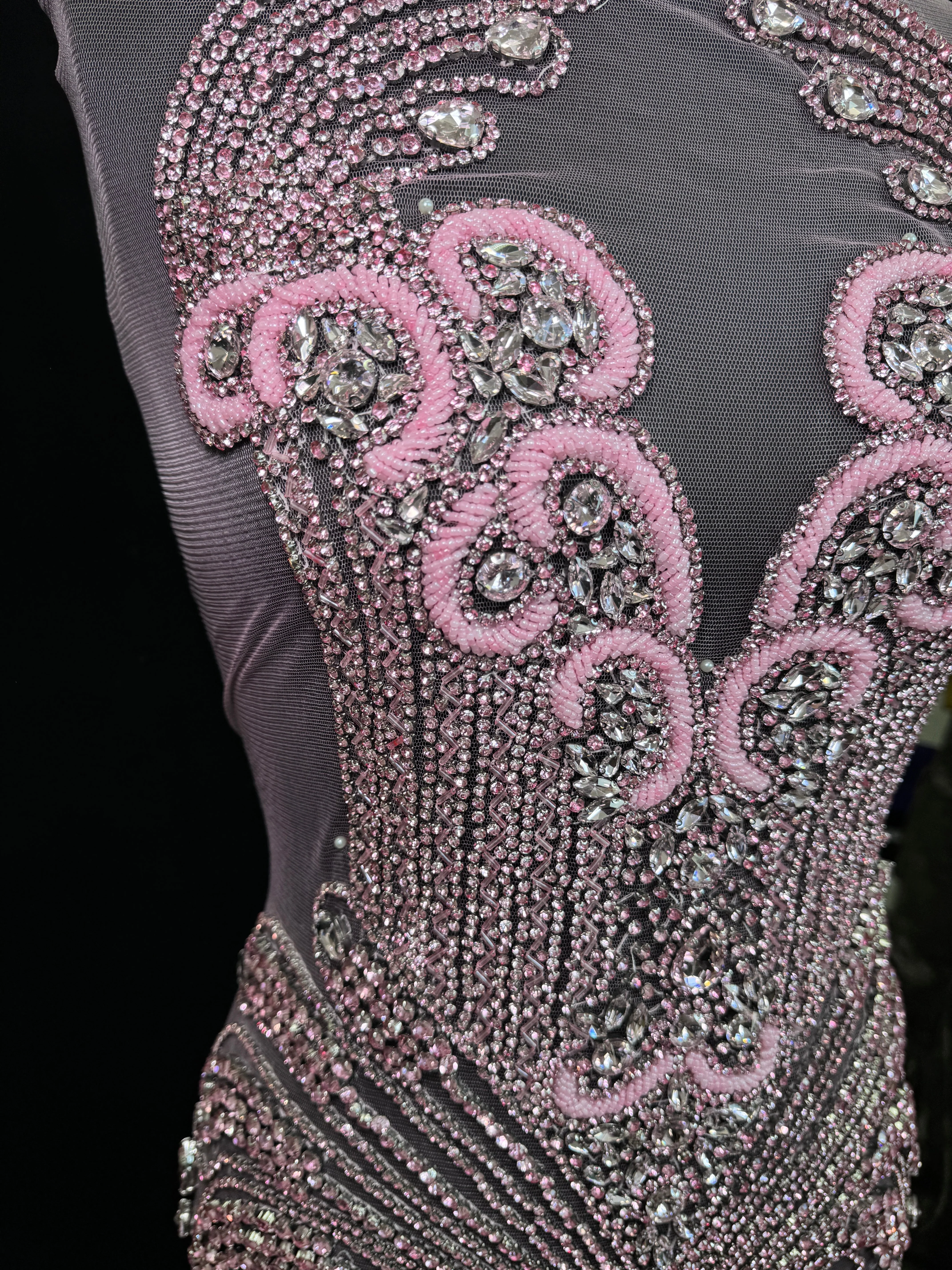 Tina Baby Pink Rhinestones Bodice Applique - Image 7