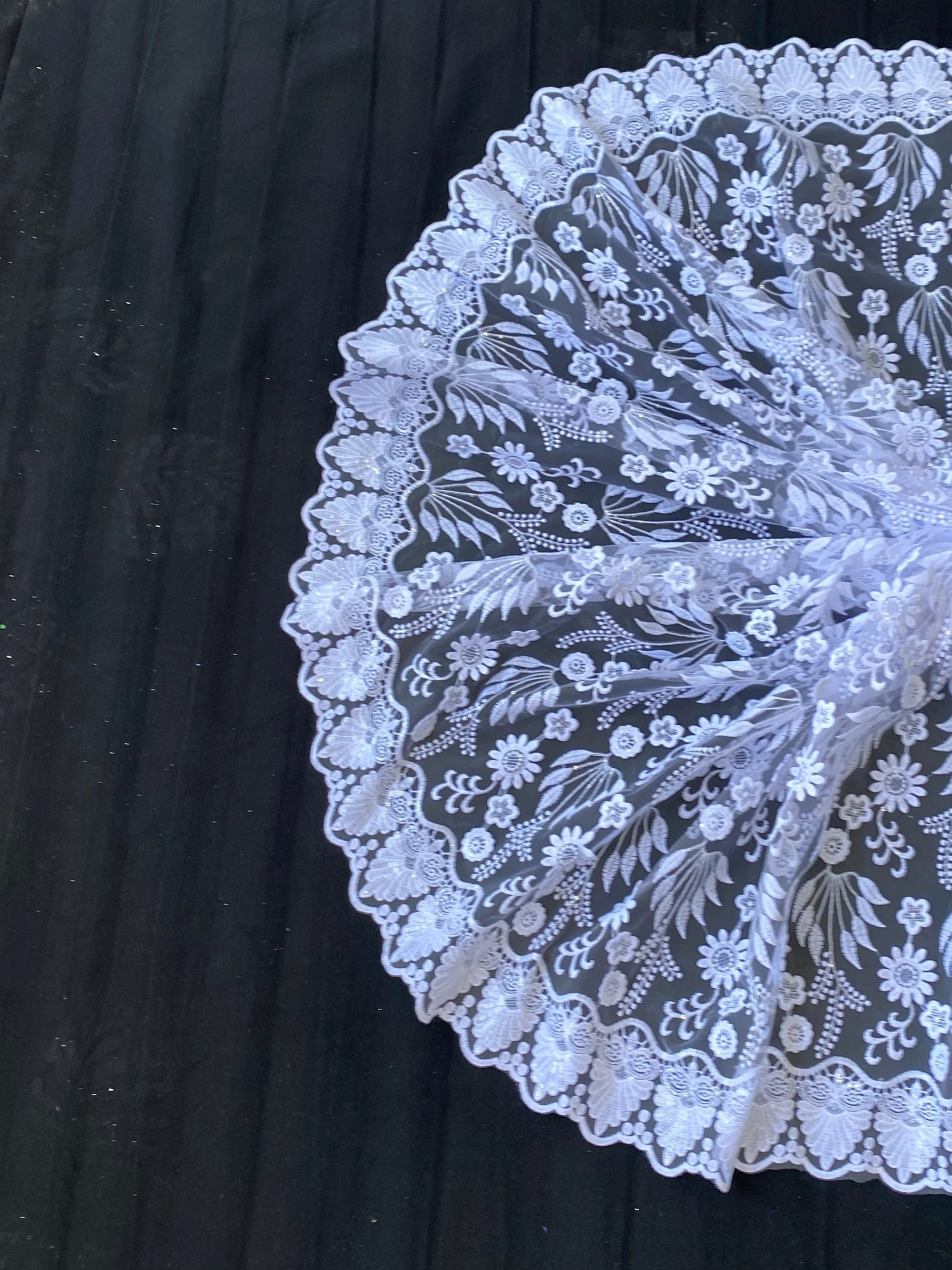 White Bridal Floral Embroidered Lace - Image 4
