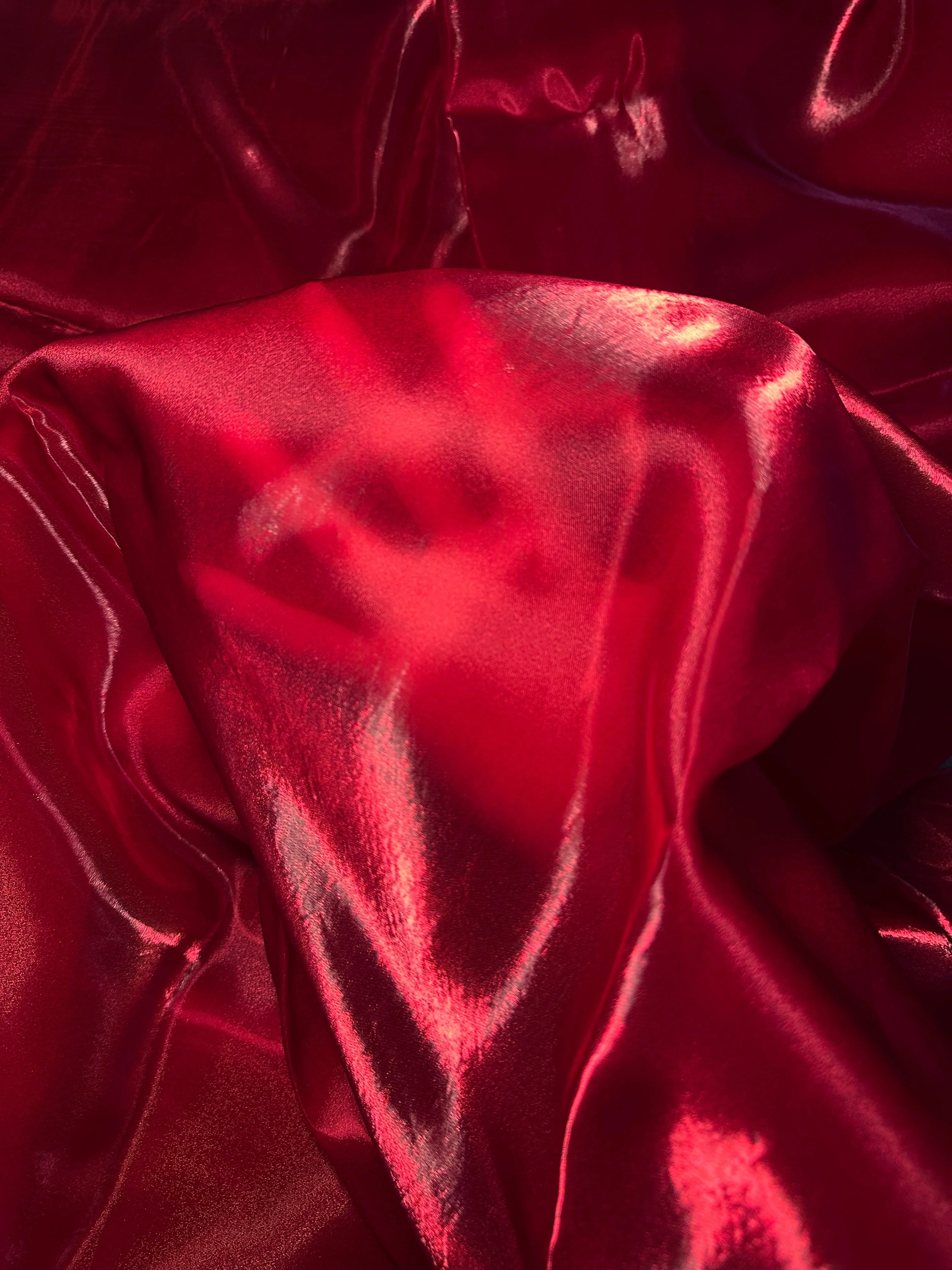Cranberry Red Liquid Shimmery Organza - Image 4