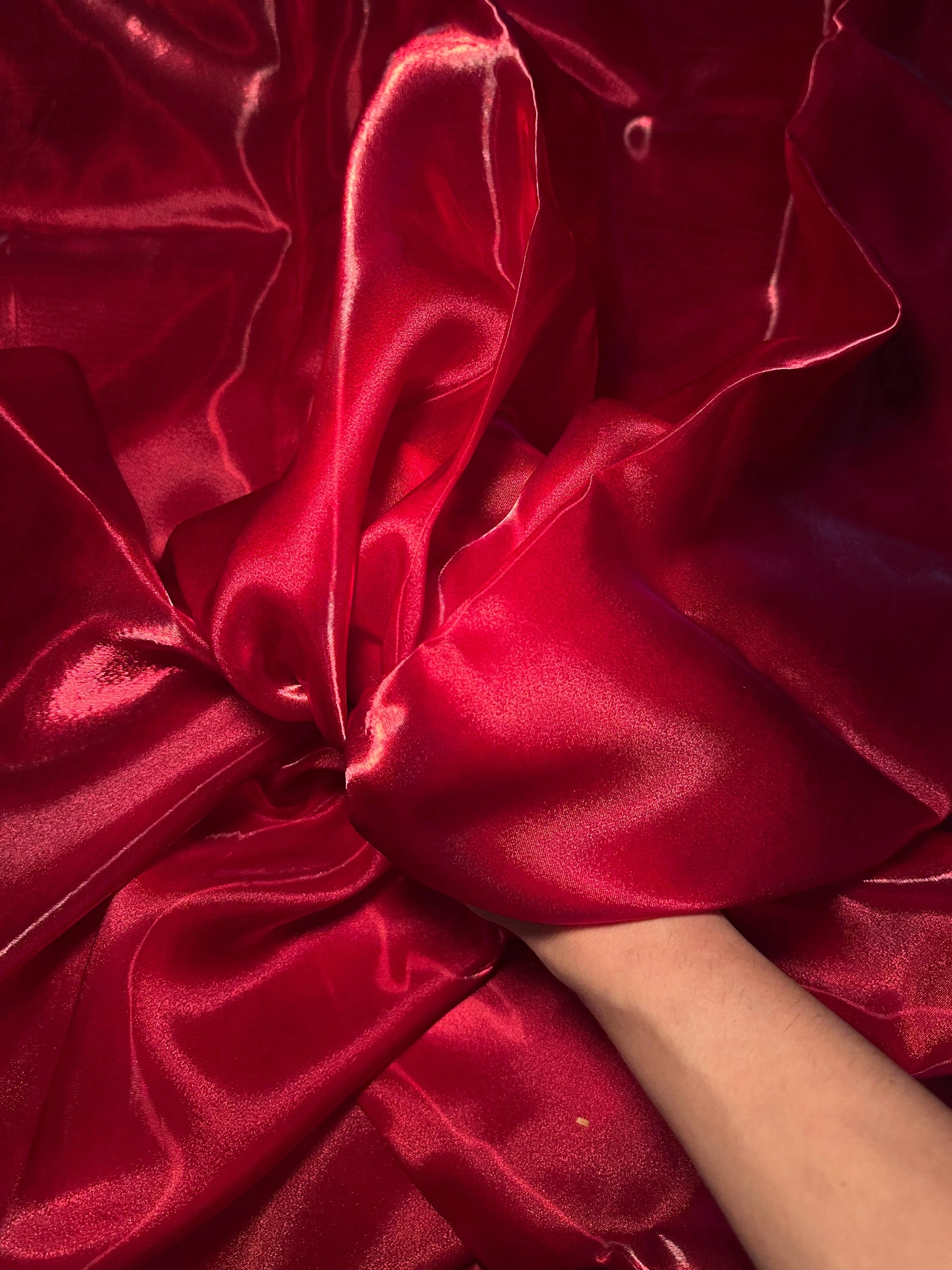 Cranberry Red Liquid Shimmery Organza - Image 5