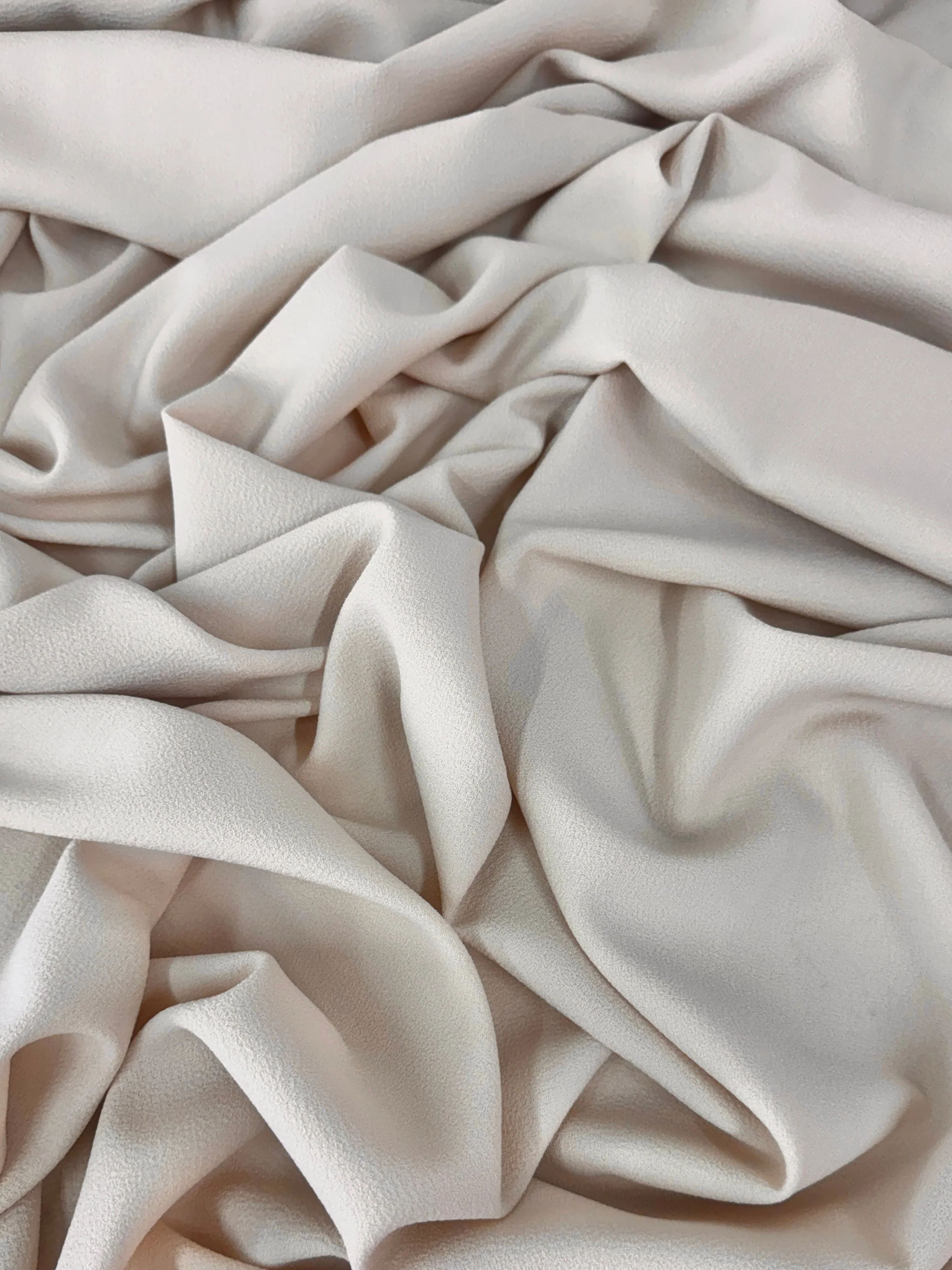 Cream Bubble Textured Stretch Crepe - Image 9