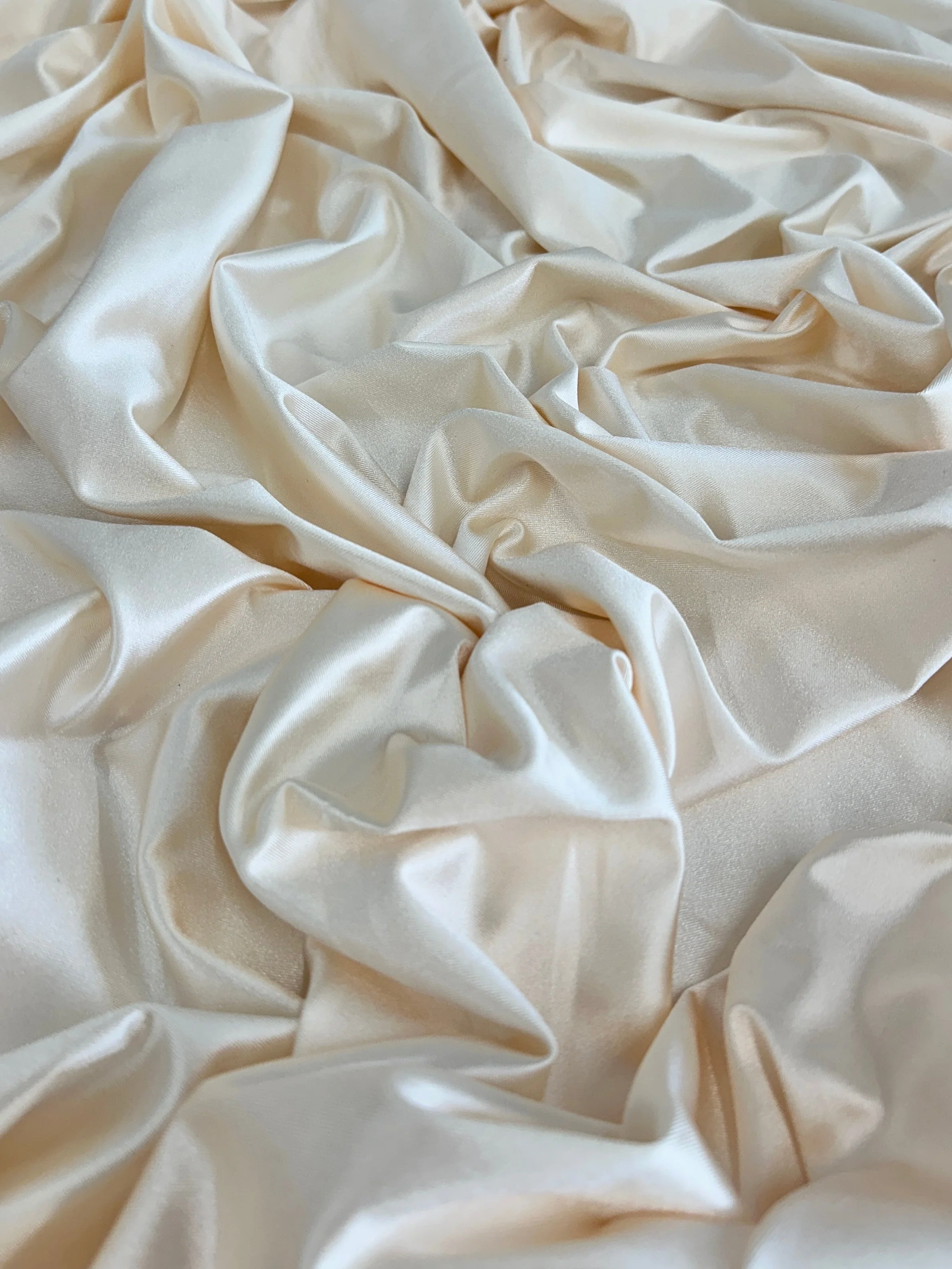 Cream Shiny Nylon Spandex