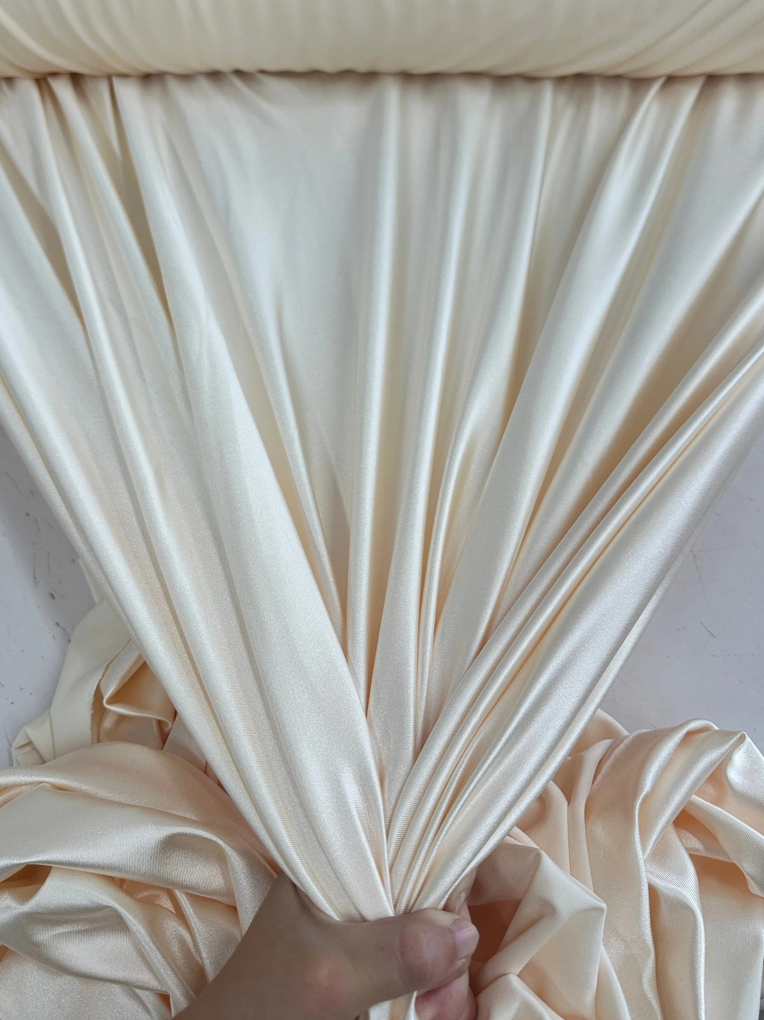 Cream Shiny Nylon Spandex - Image 2