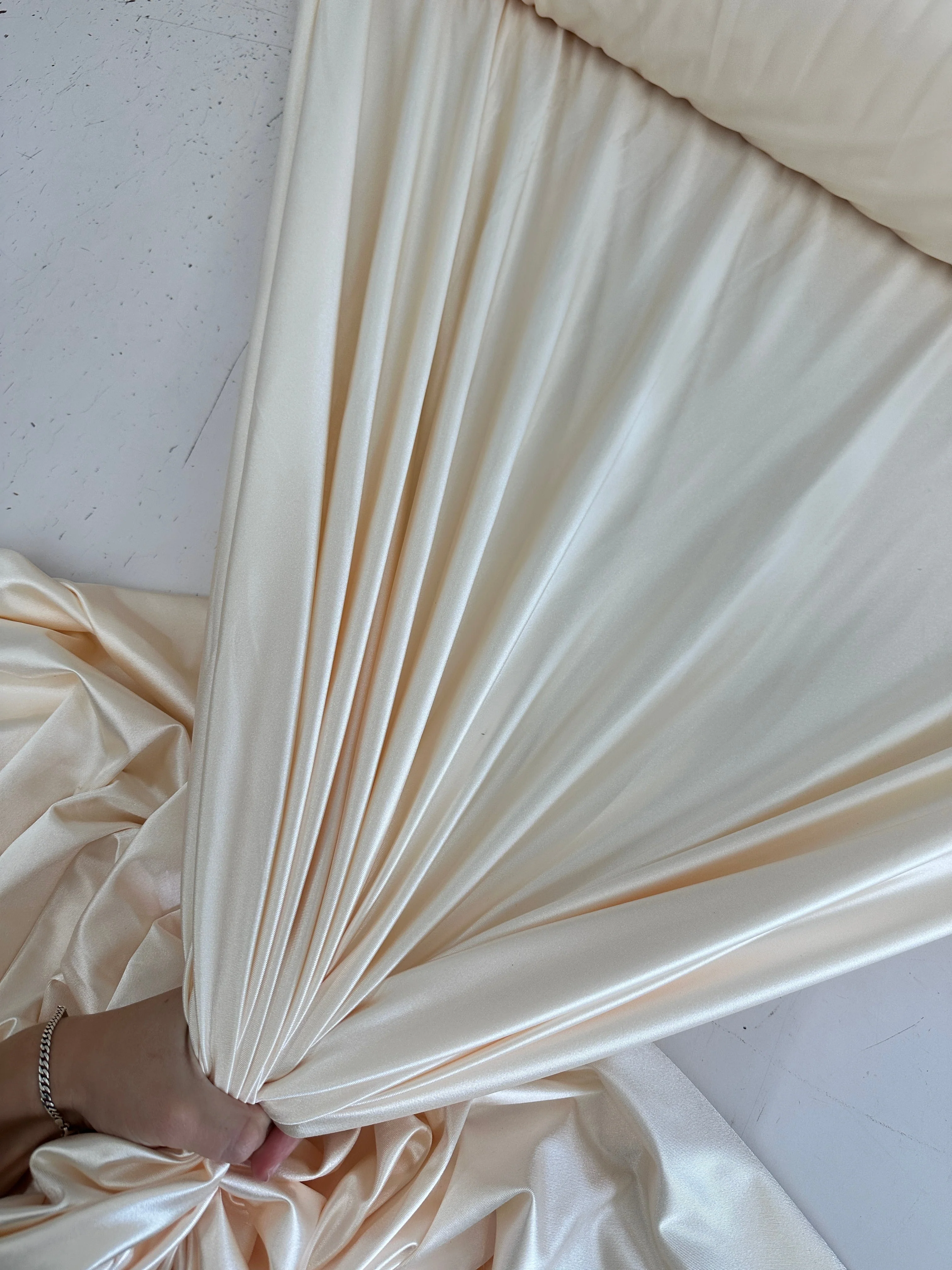 Cream Shiny Nylon Spandex - Image 8