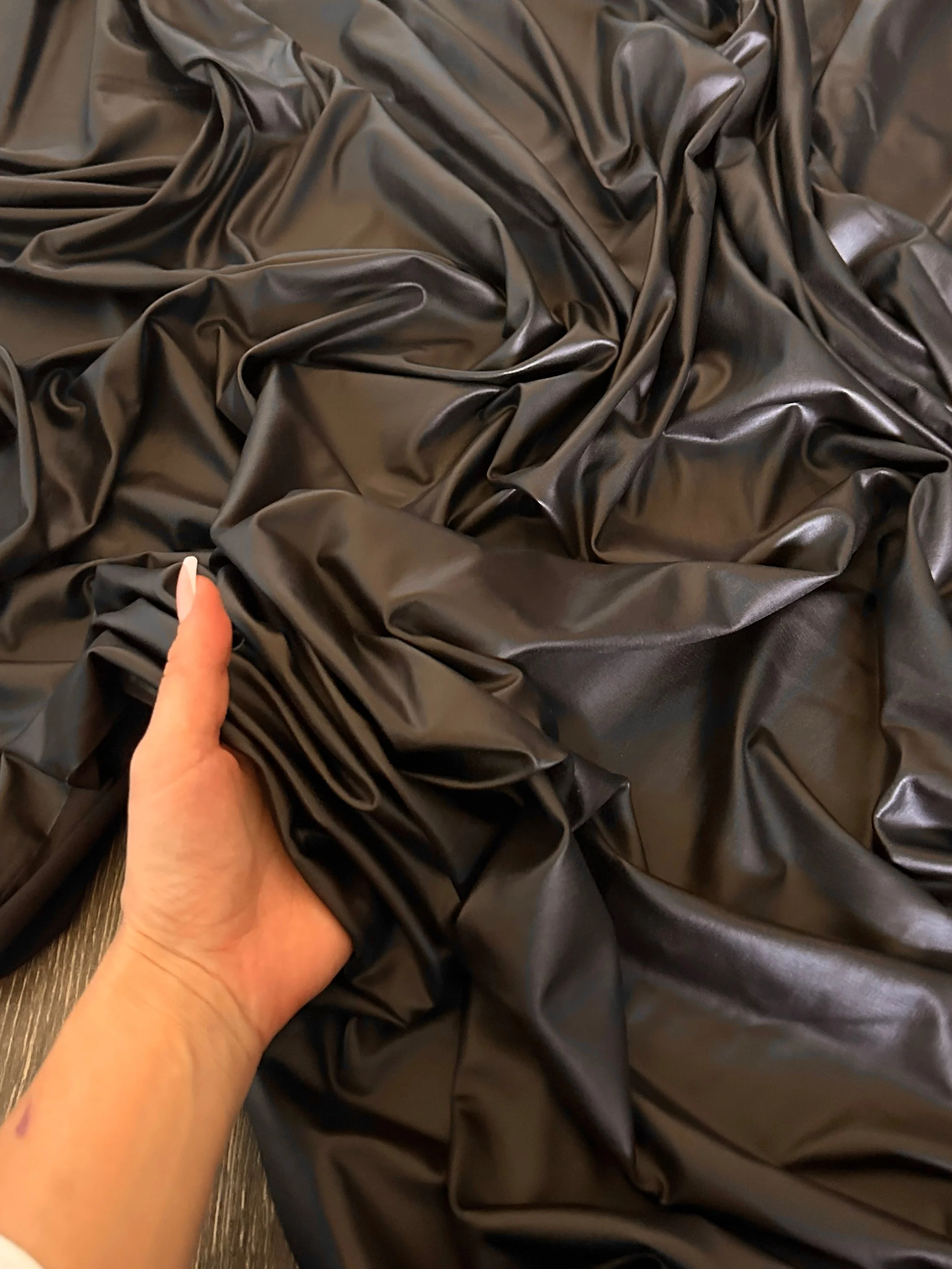 Dark Chocolate 4 Way Stretch Faux Leather - Image 8