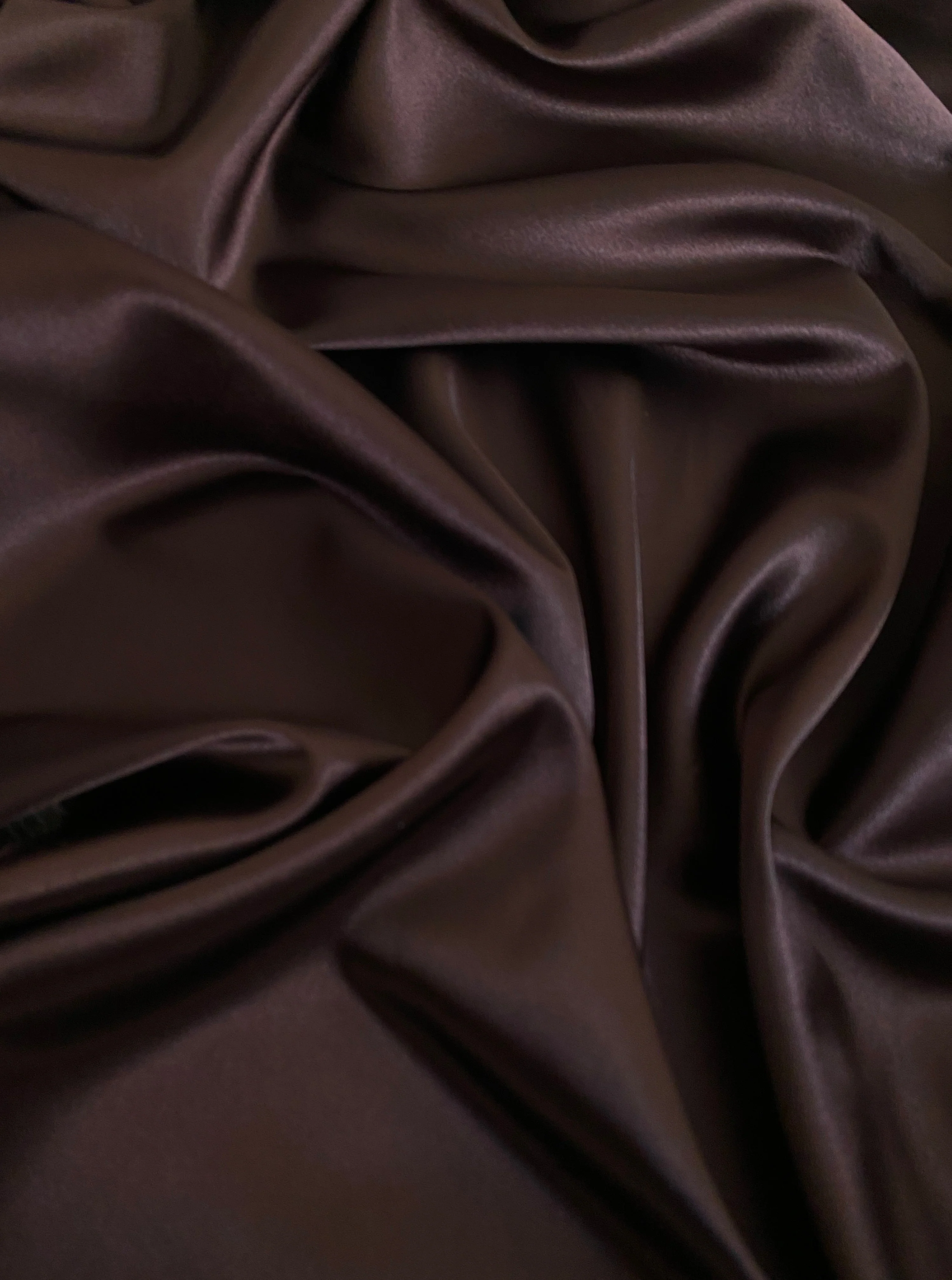 Dark Chocolate Silky Stretch Satin
