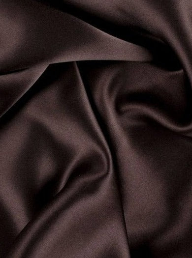 Dark Chocolate Silky Stretch Satin - Image 4