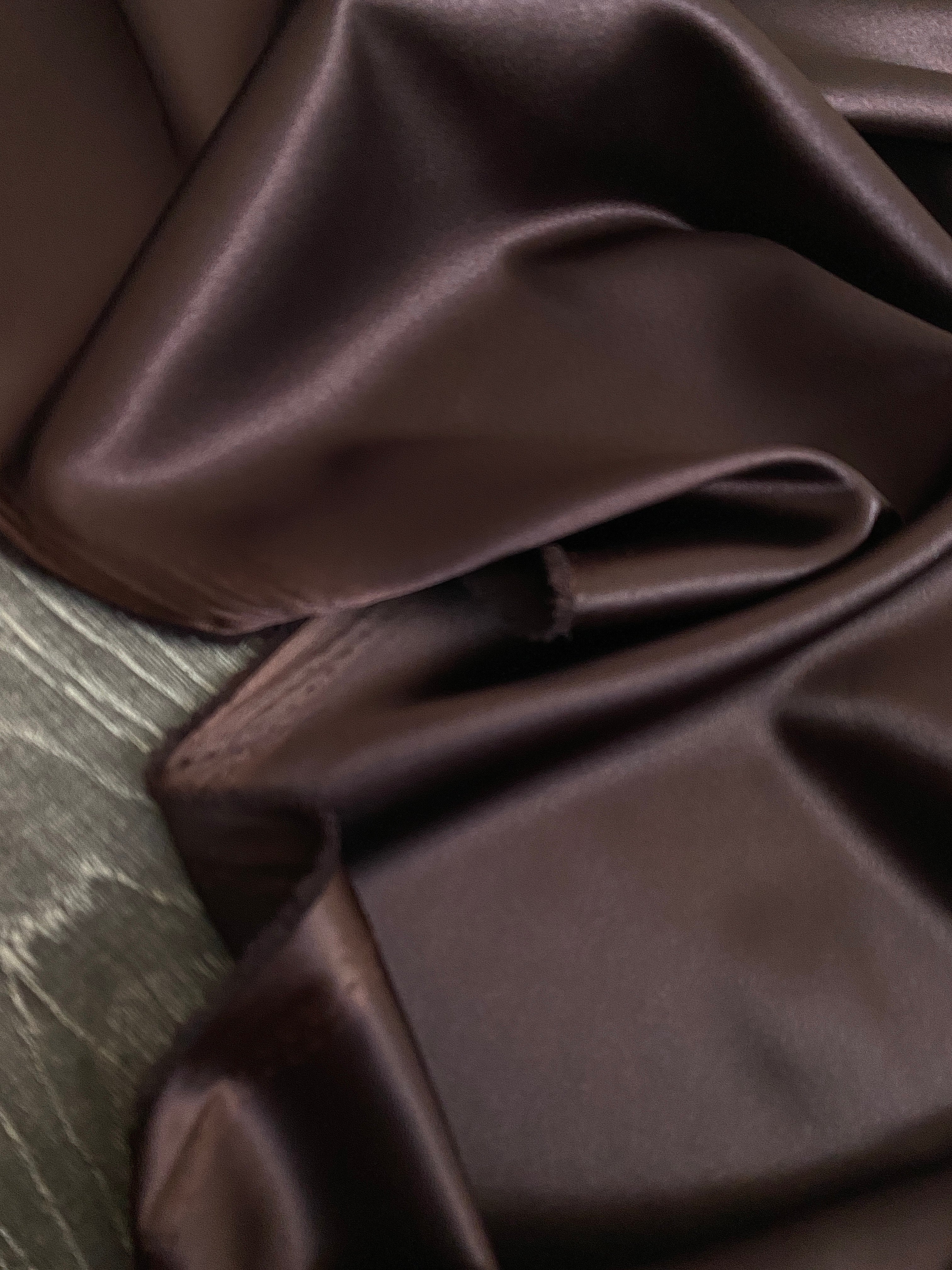 Dark Chocolate Silky Stretch Satin - Image 5