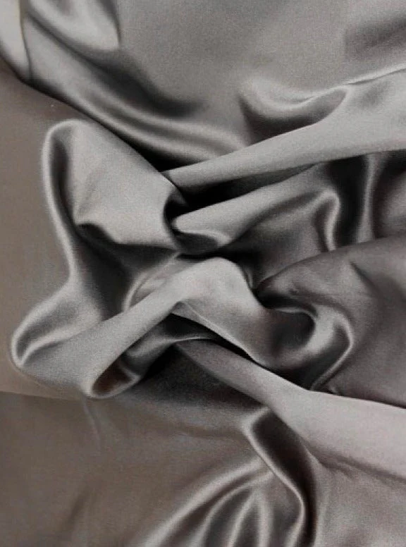 Dark Grey Duchesse Satin - Image 2