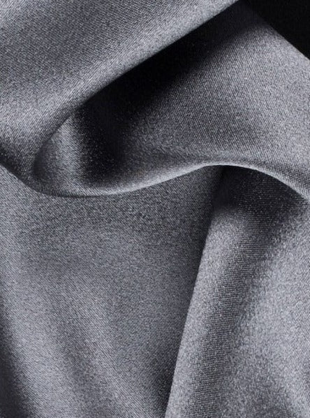 Dark Silver Silky Stretch Satin - Image 2