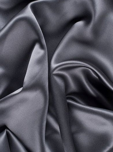 Dark Silver Silky Stretch Satin - Image 4