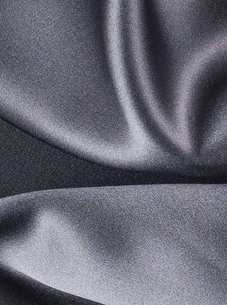 Dark Silver Silky Stretch Satin - Image 5