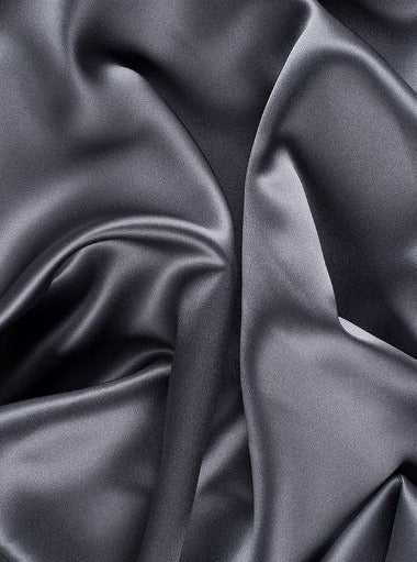 Dark Silver Silky Stretch Satin - Image 7