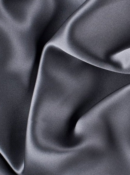 Dark Silver Silky Stretch Satin - Image 9