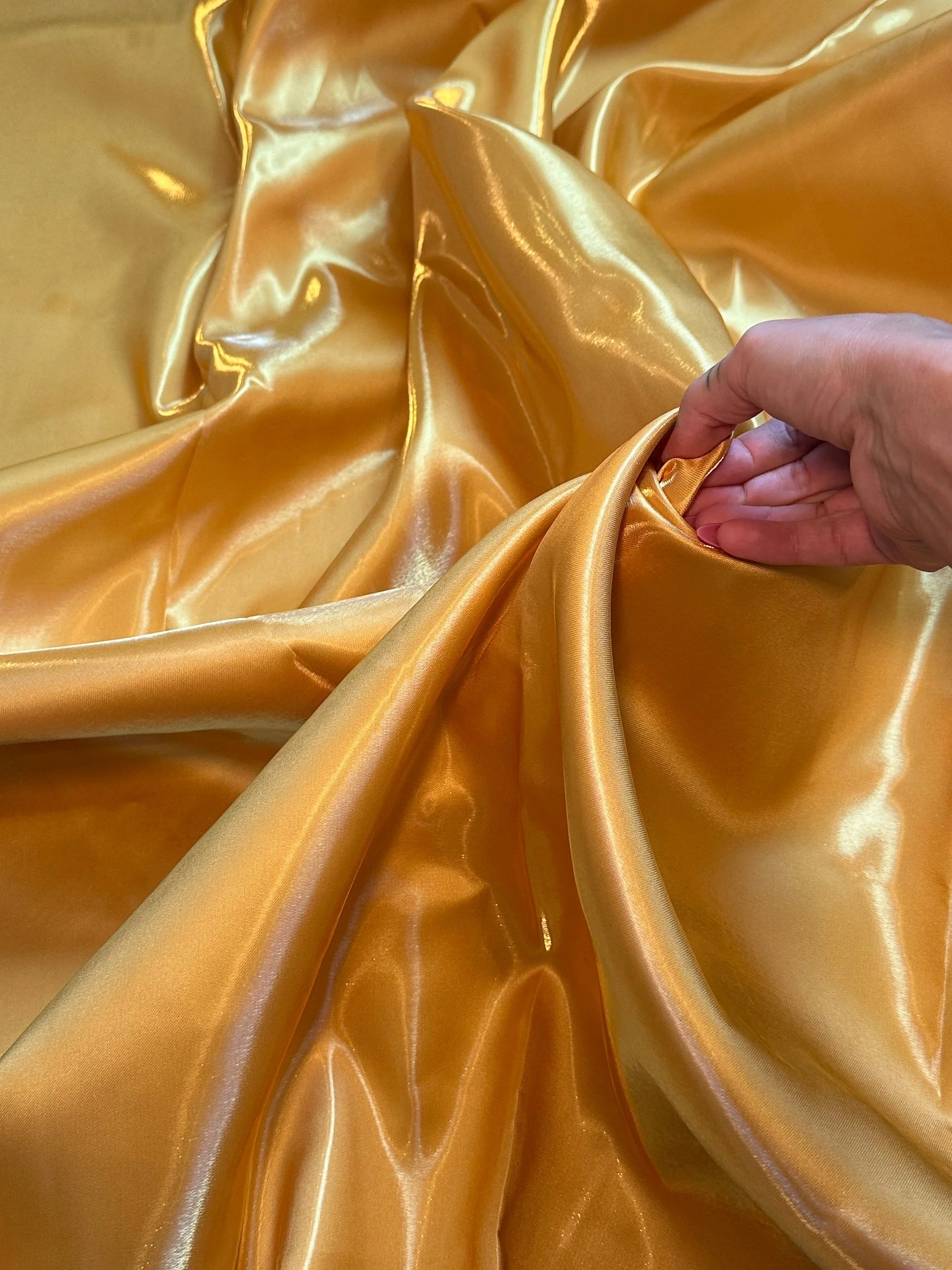 Deep Gold Liquid Bridal Satin - Image 3