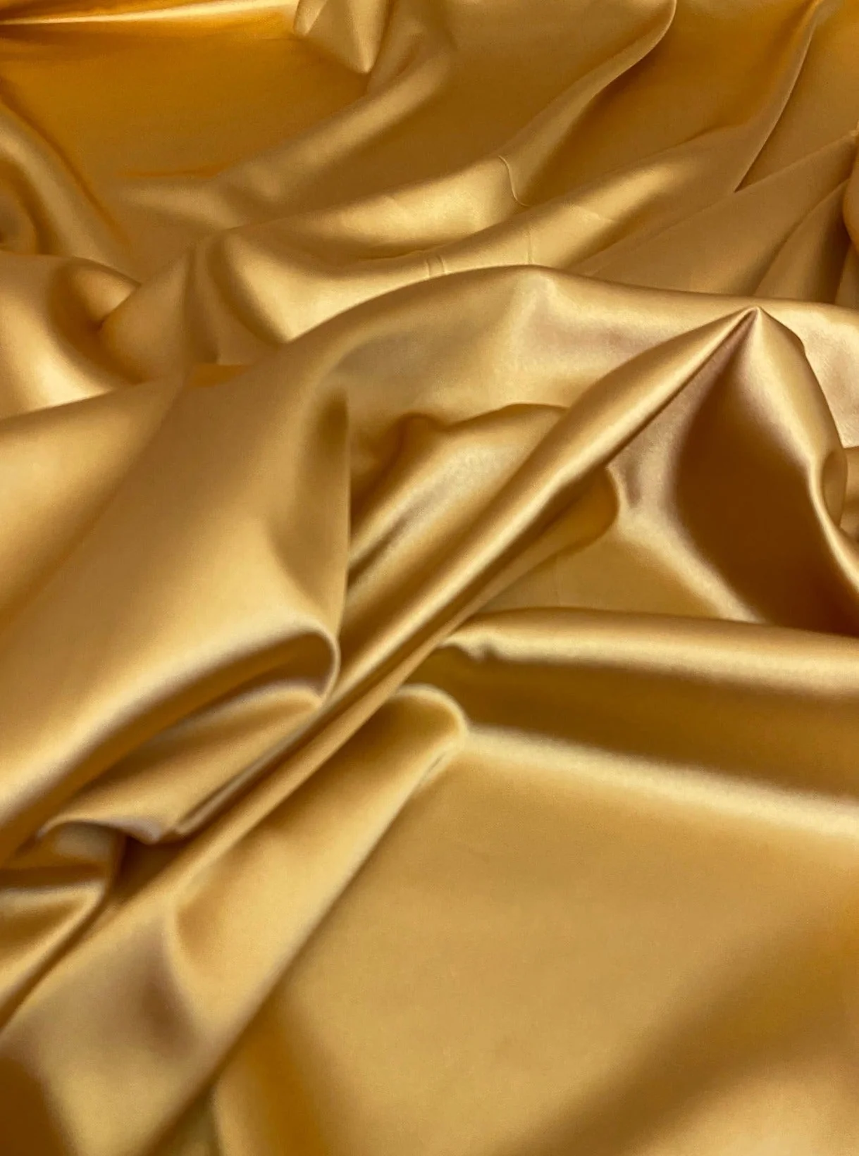 Deep Gold Silky Stretch Satin