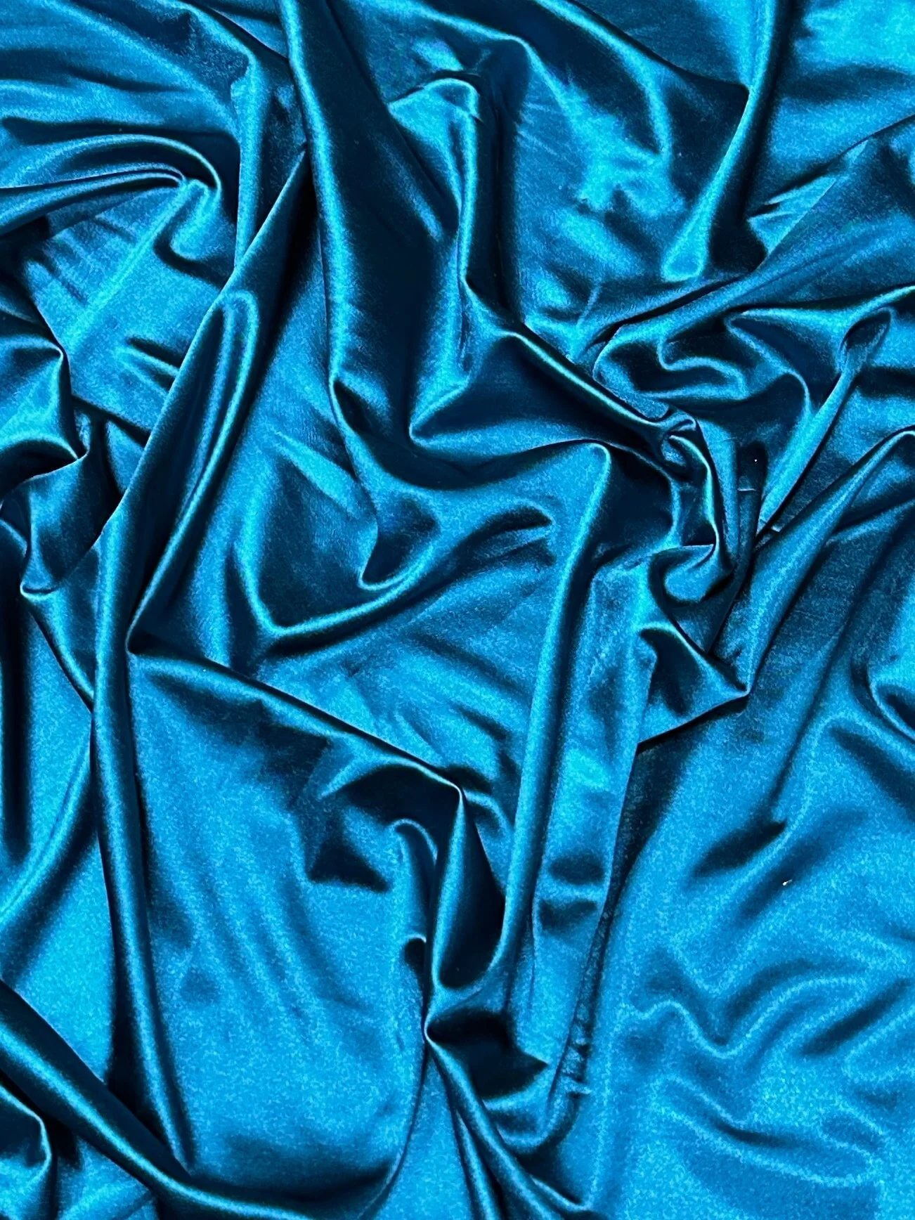 Deep Teal Shiny Nylon Spandex - Image 2
