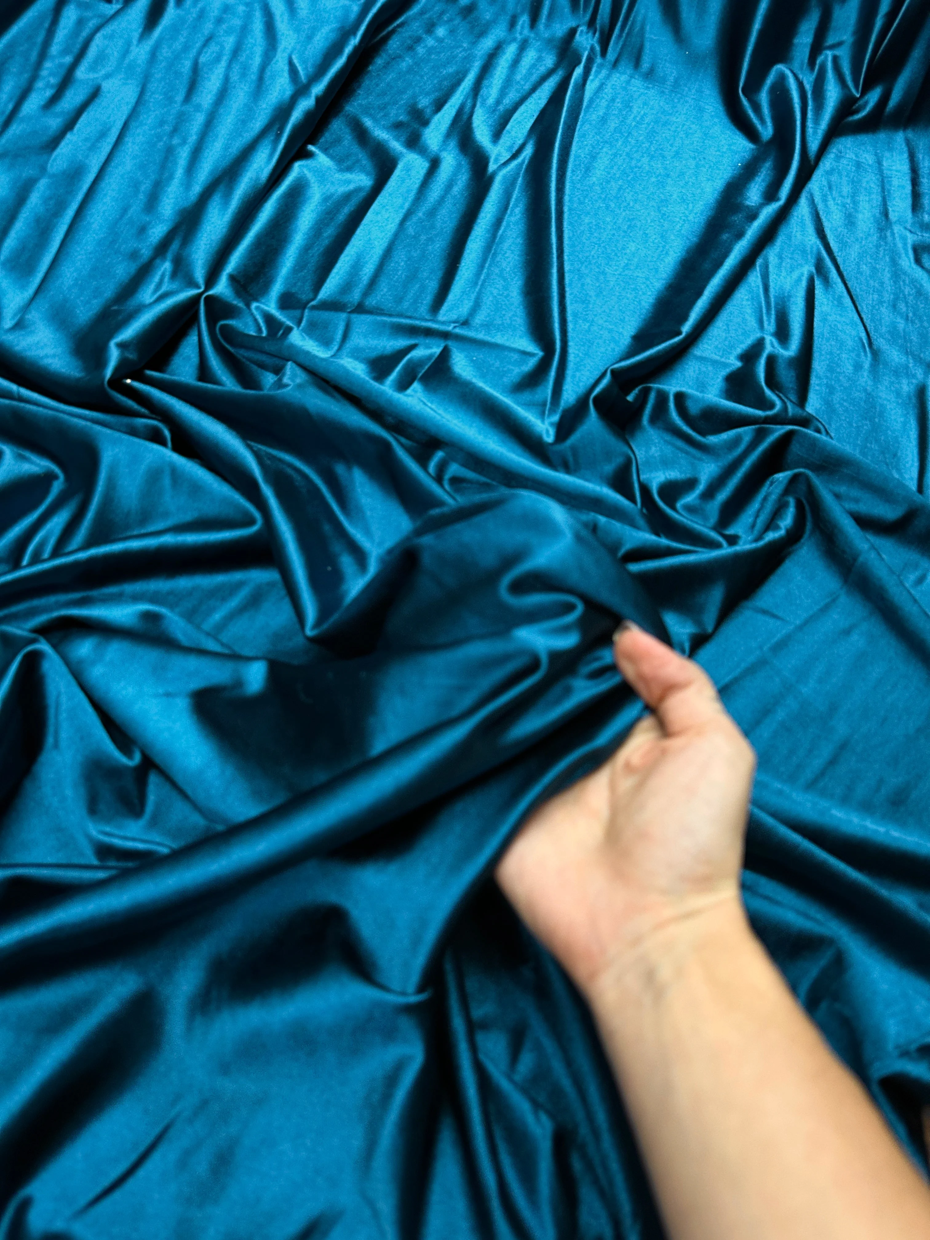 Deep Teal Shiny Nylon Spandex - Image 3
