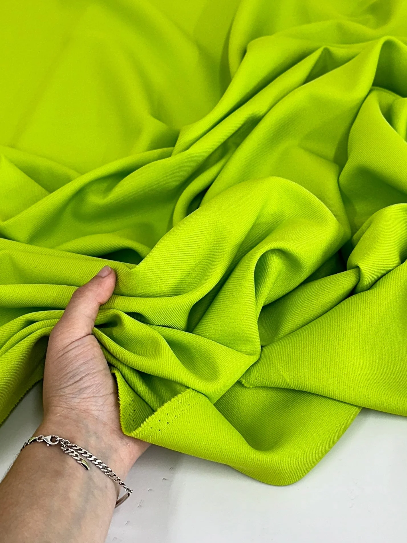 Deluxe Lime Green Gabardine - Image 5