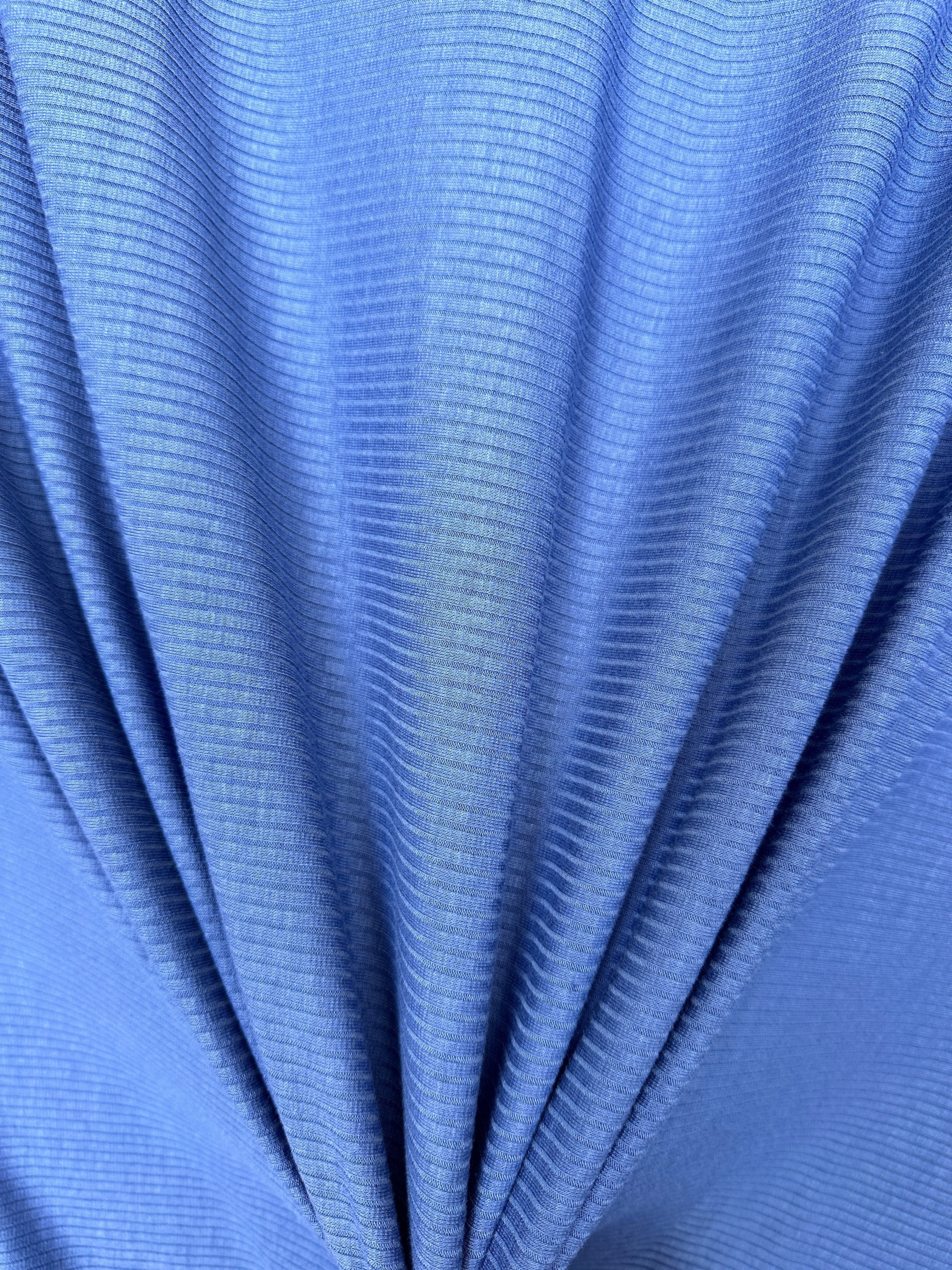 Denim Blue Solid Rib Knit - Image 4