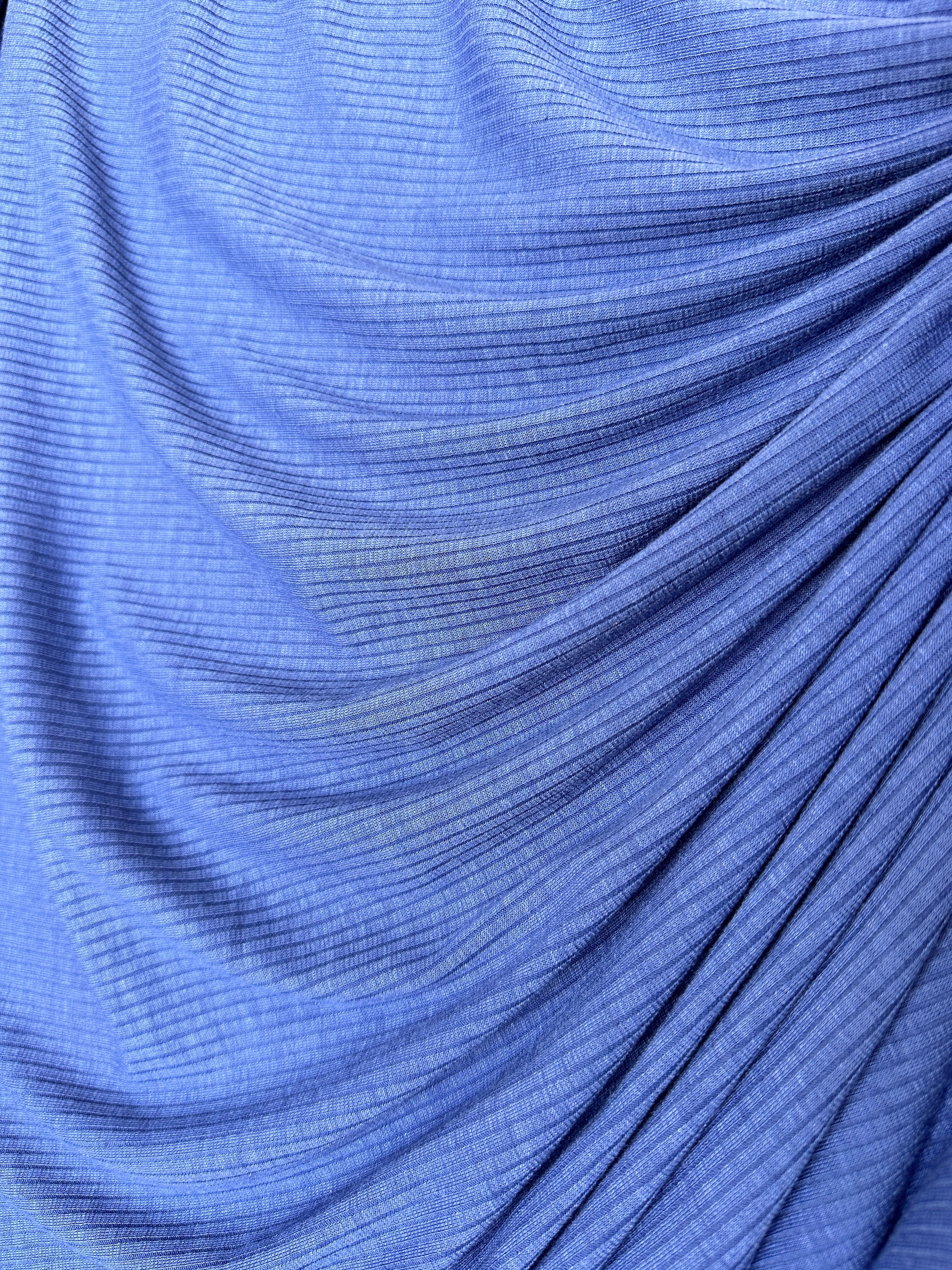 Denim Blue Solid Rib Knit - Image 6