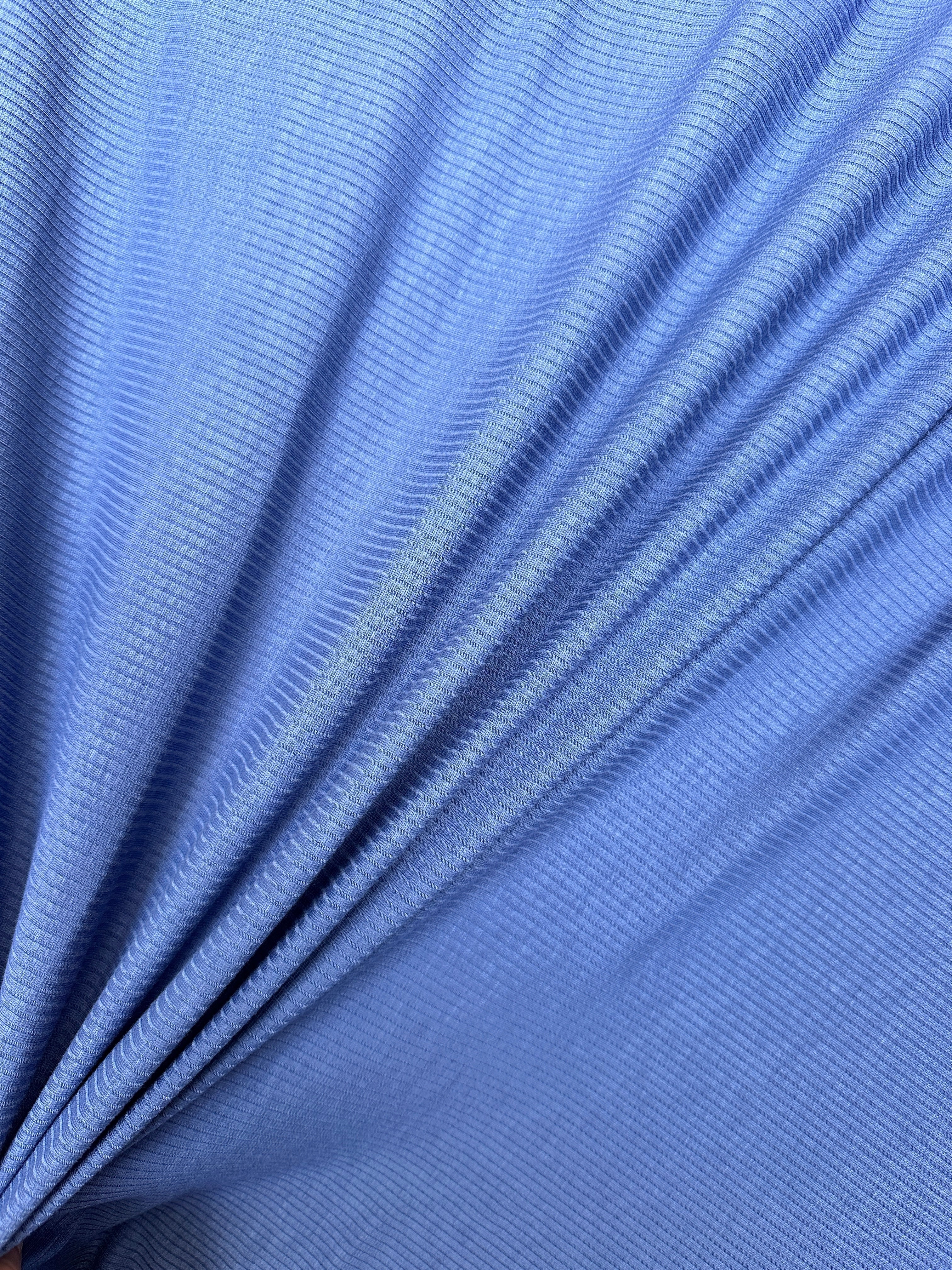 Denim Blue Solid Rib Knit - Image 7