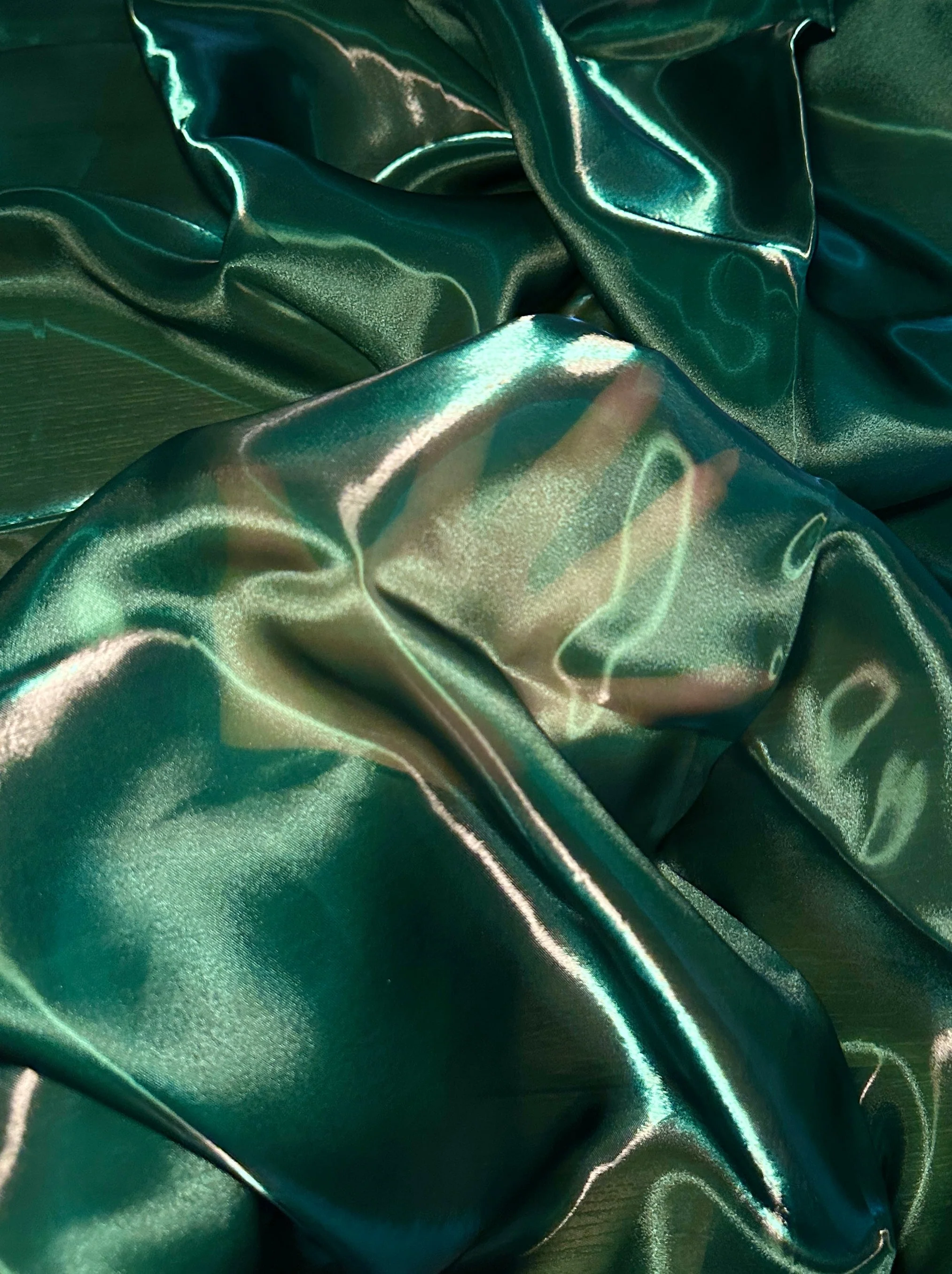 Diamond Green Liquid Shimmery Organza - Image 3