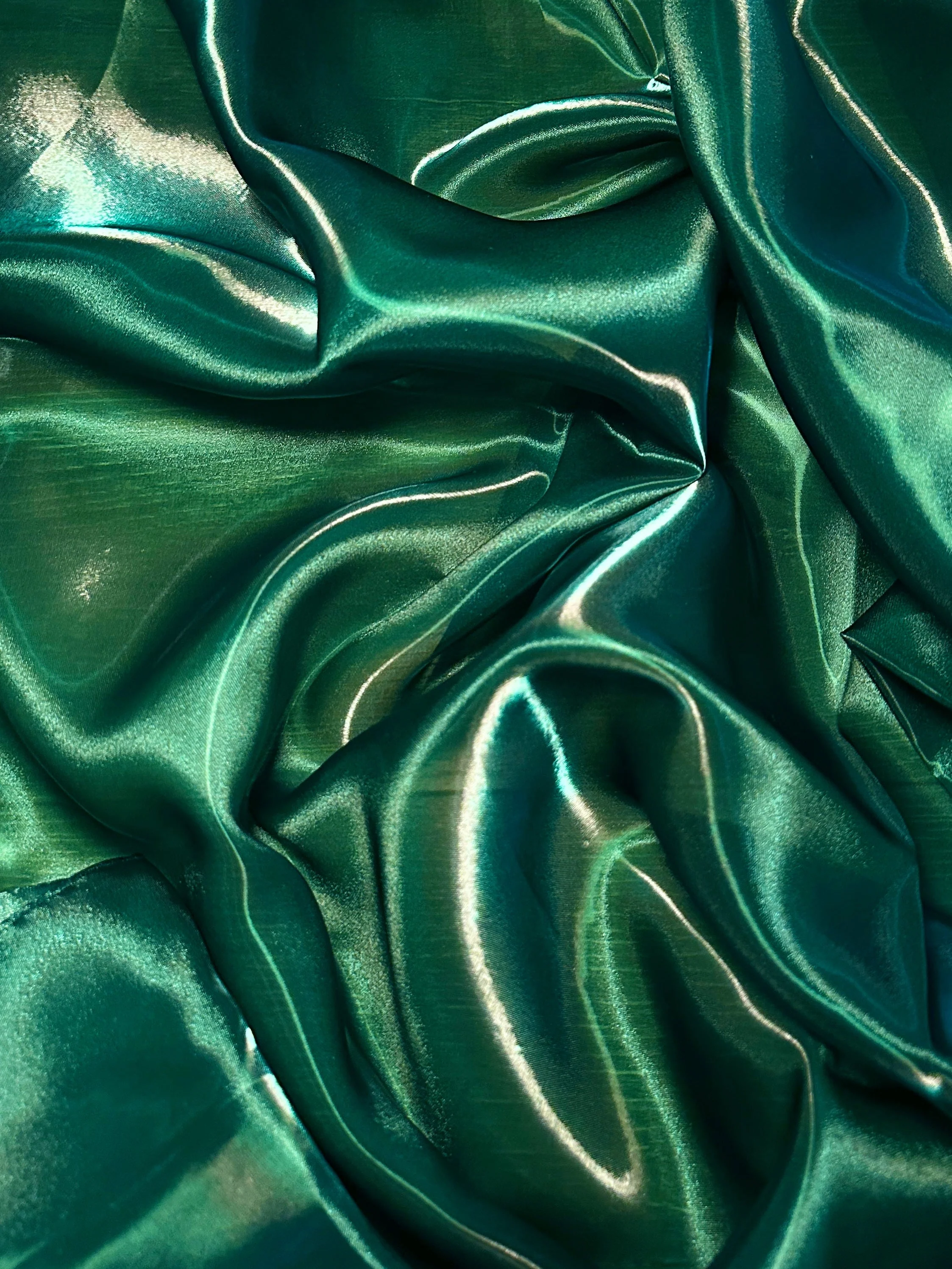 Diamond Green Liquid Shimmery Organza - Image 4