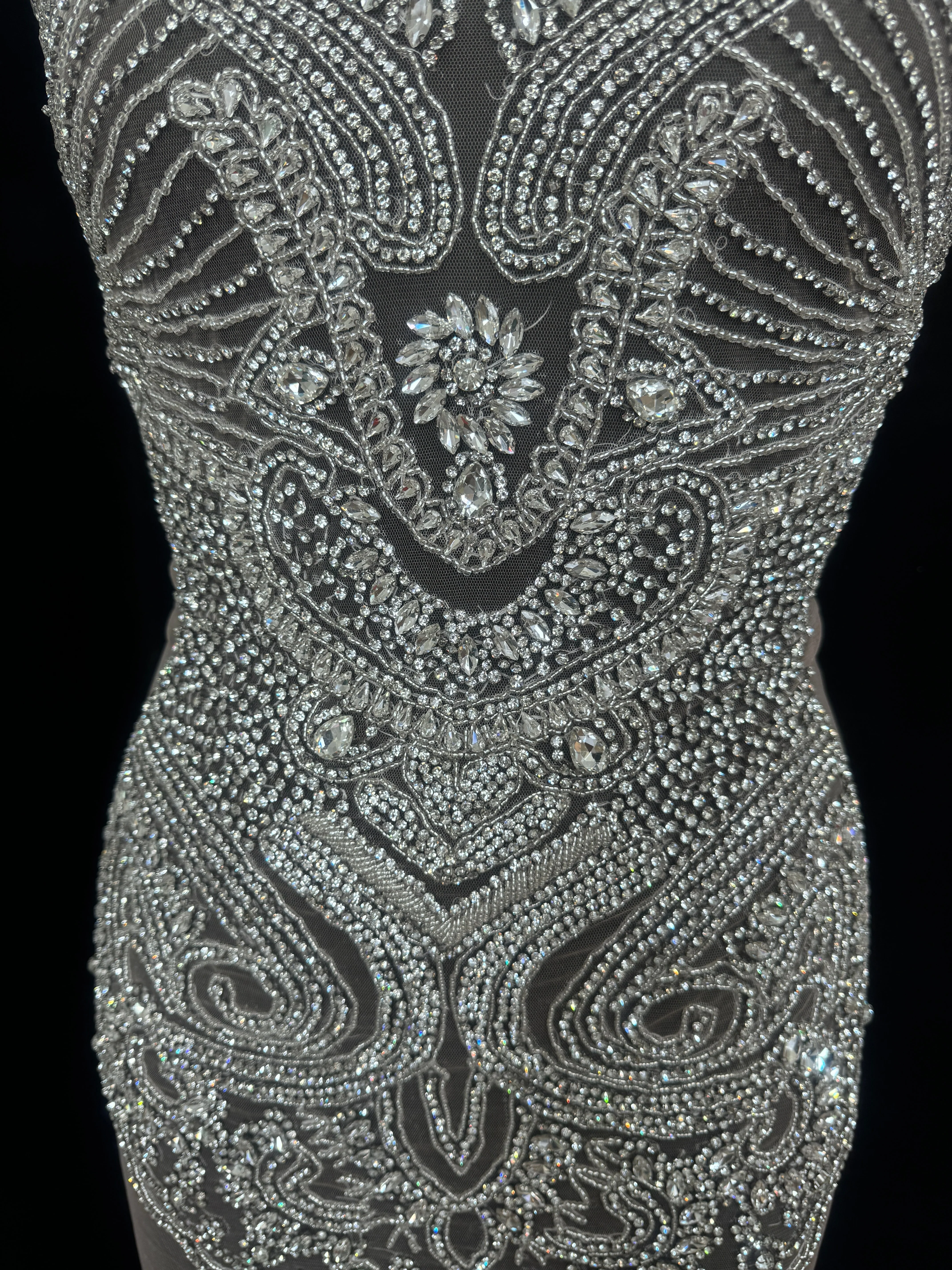 Diane Silver Rhinestone Bodice Appliqué - Image 2