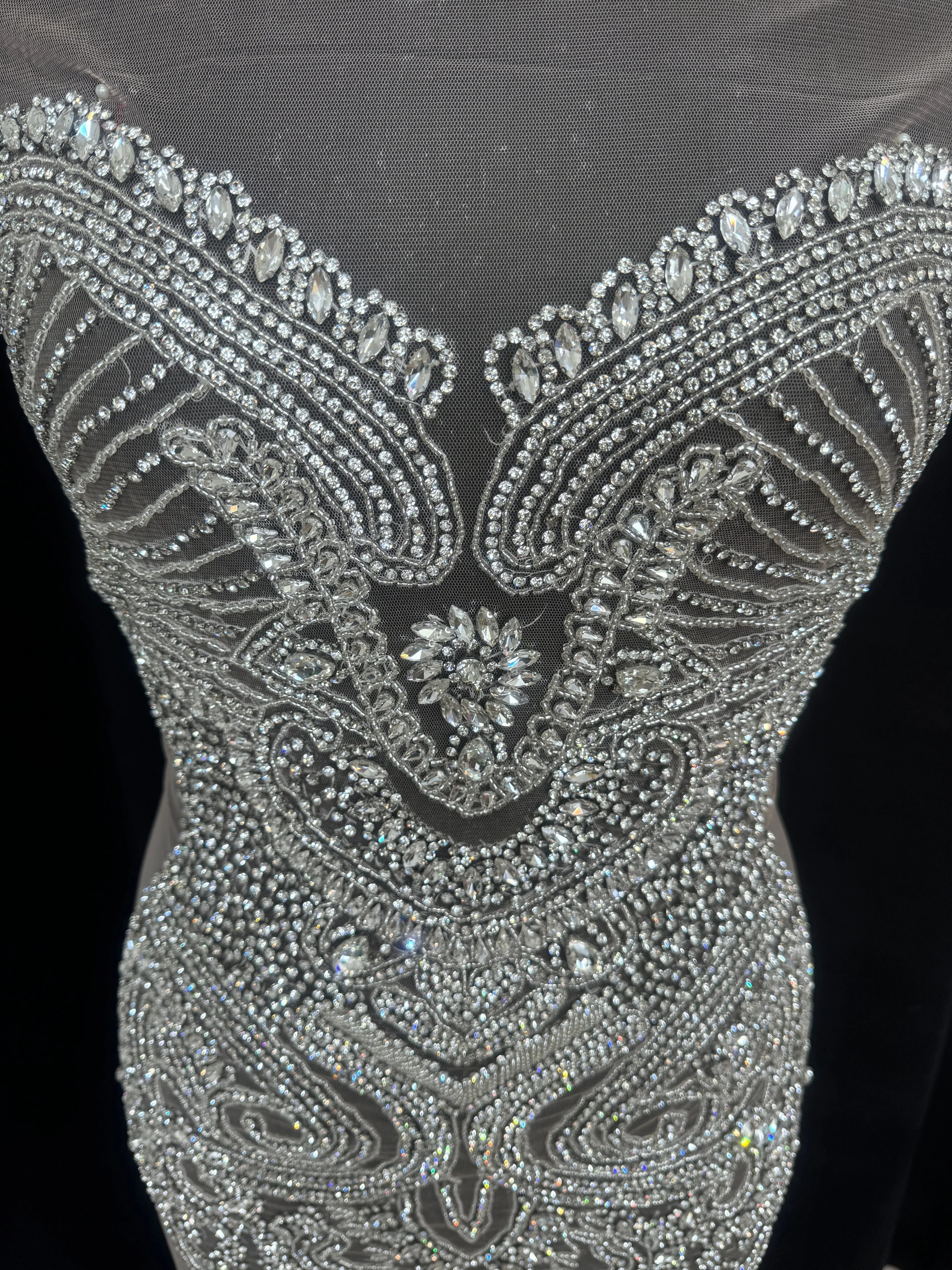 Diane Silver Rhinestone Bodice Appliqué - Image 6