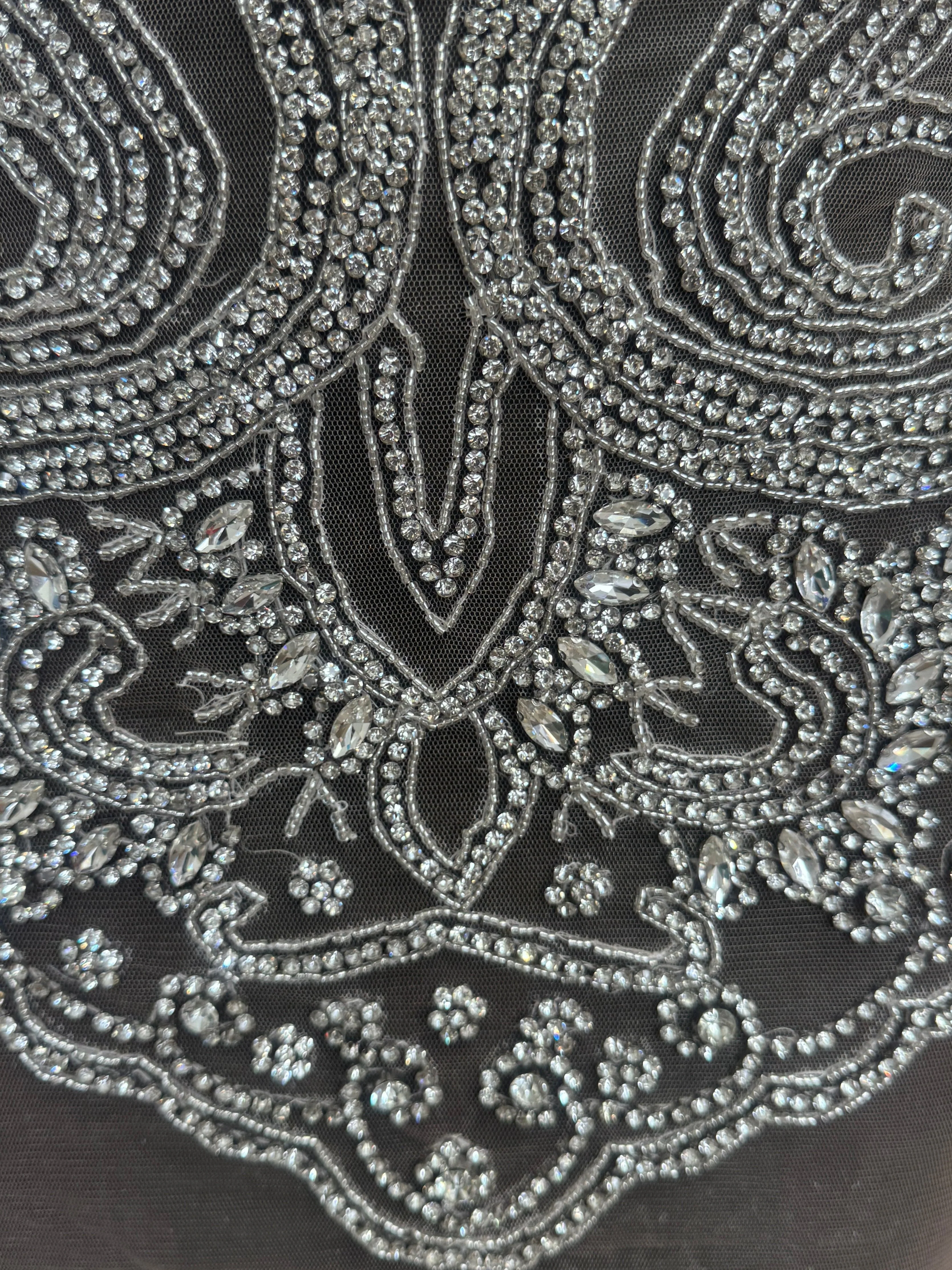 Diane Silver Rhinestone Bodice Appliqué - Image 7