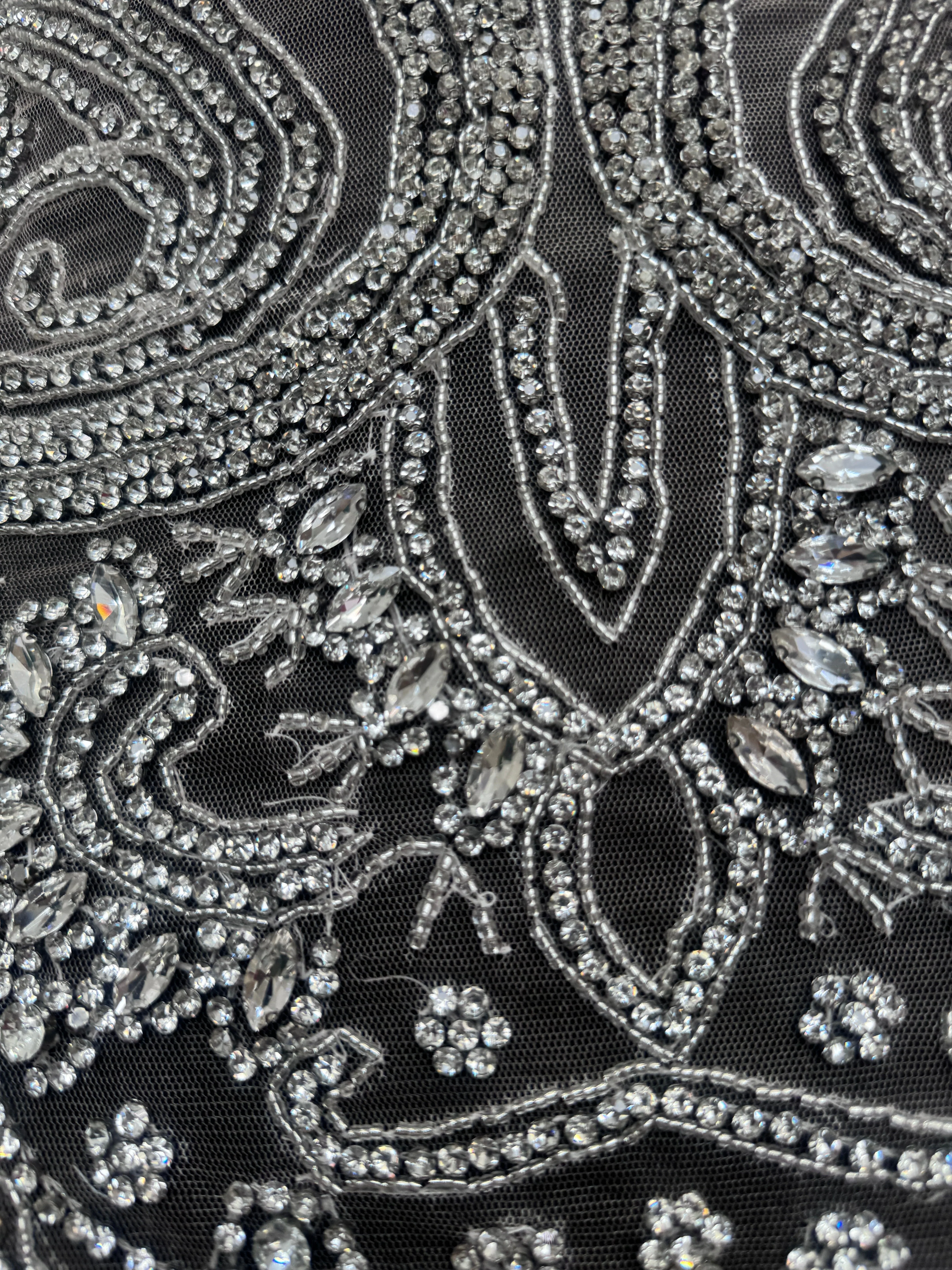 Diane Silver Rhinestone Bodice Appliqué - Image 8