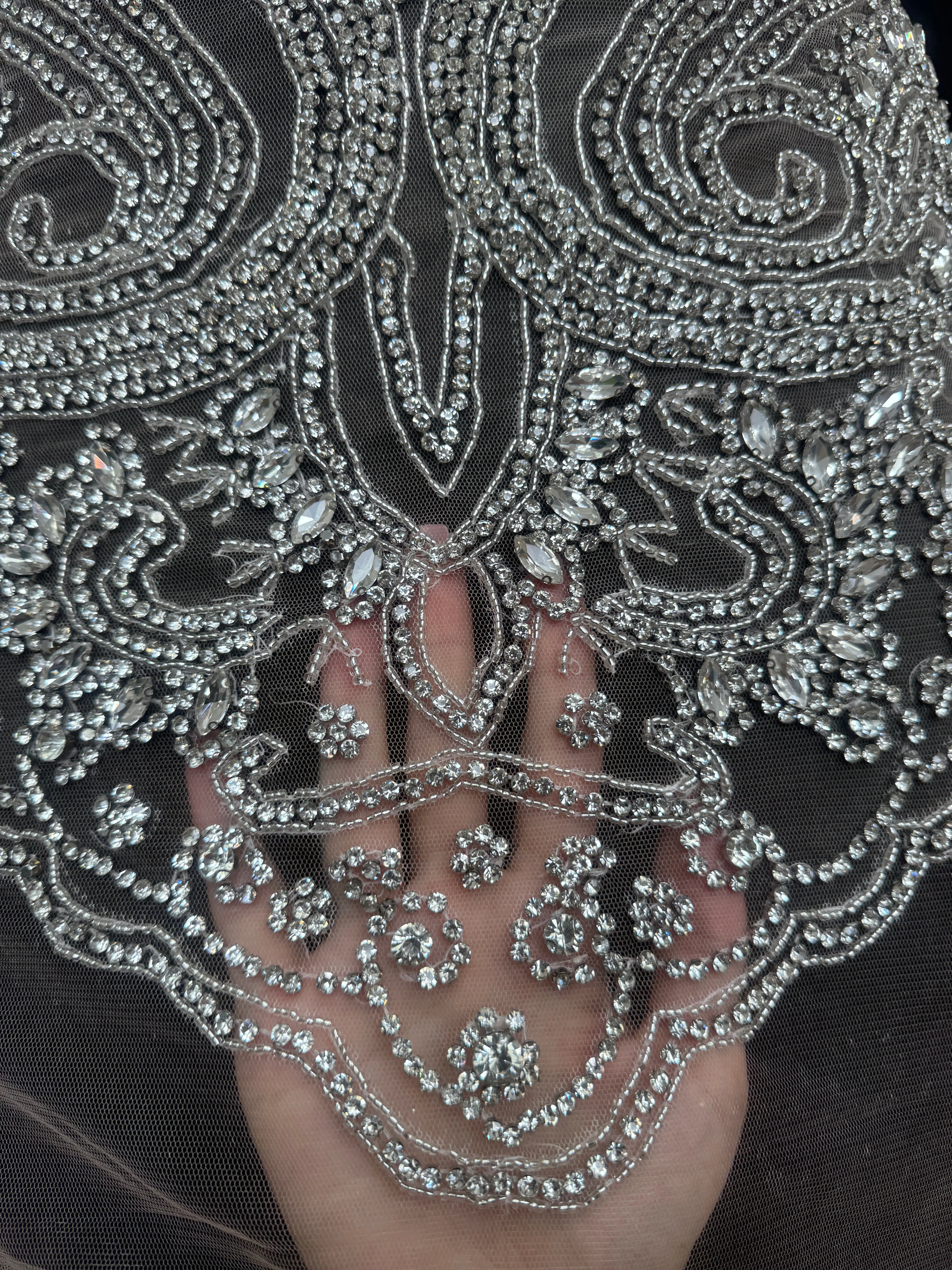Diane Silver Rhinestone Bodice Appliqué - Image 9